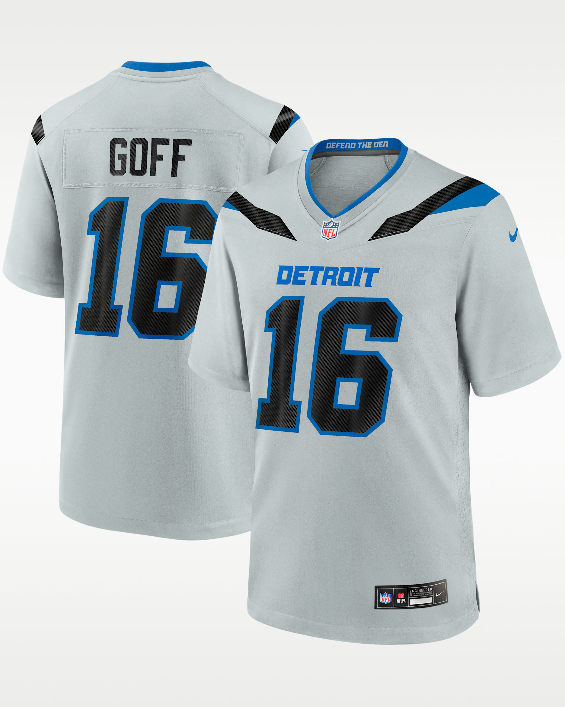 Jared Goff Detroit Lions Rivalries Collection Men's Nike NFL Game Jersey - Silver