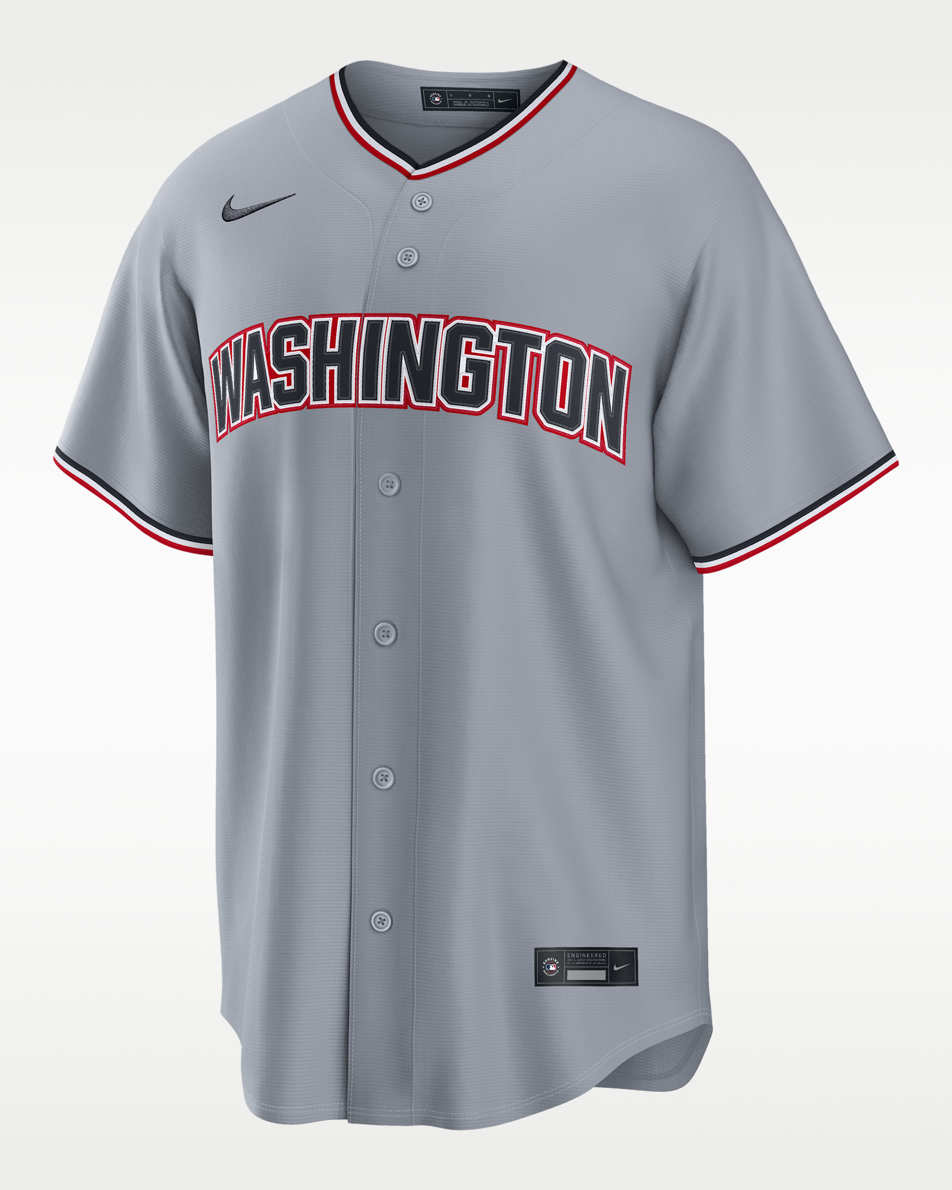 Jersey Nike de la MLB Replica para hombre James Wood Washington Nationals - Gris