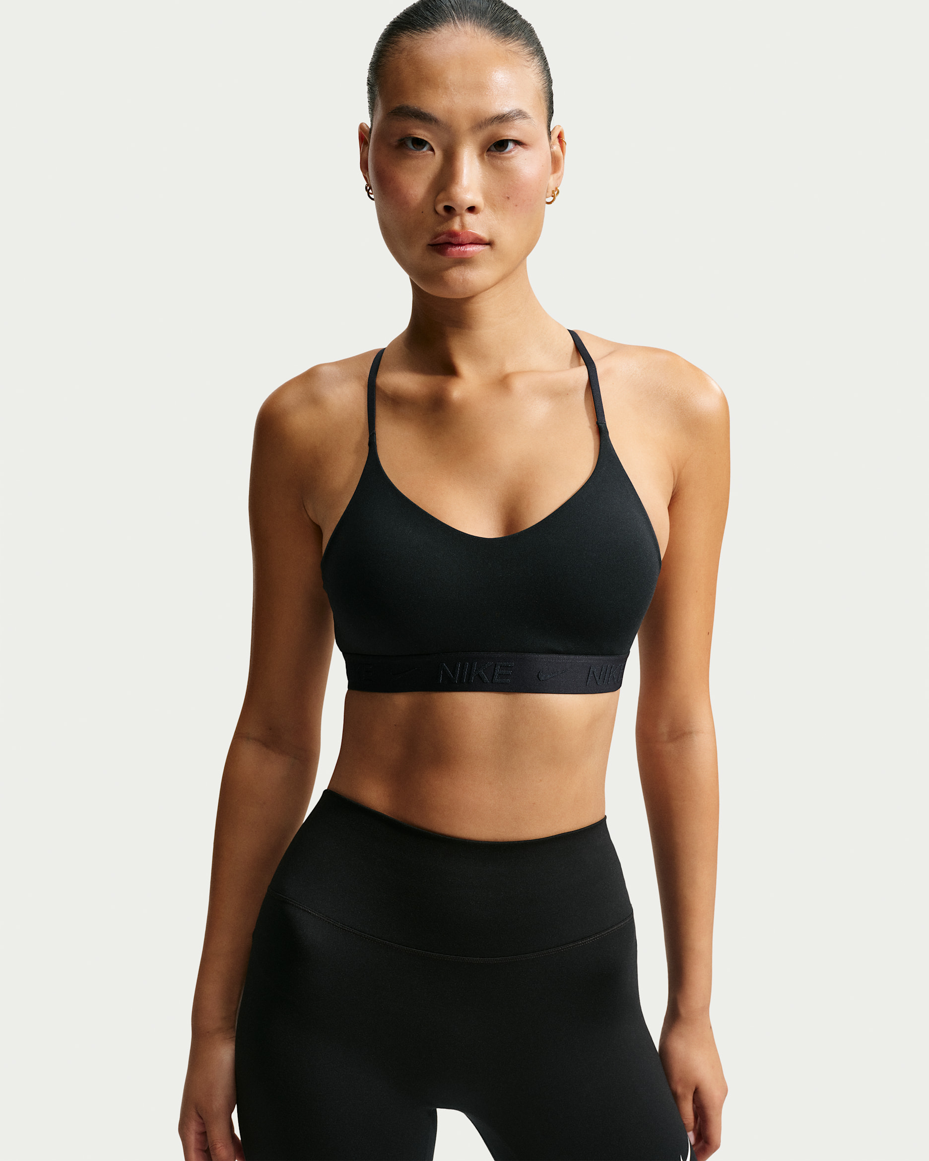 Nike Indy Light Support Women's Padded Adjustable Sports Bra - Black/Black/Black