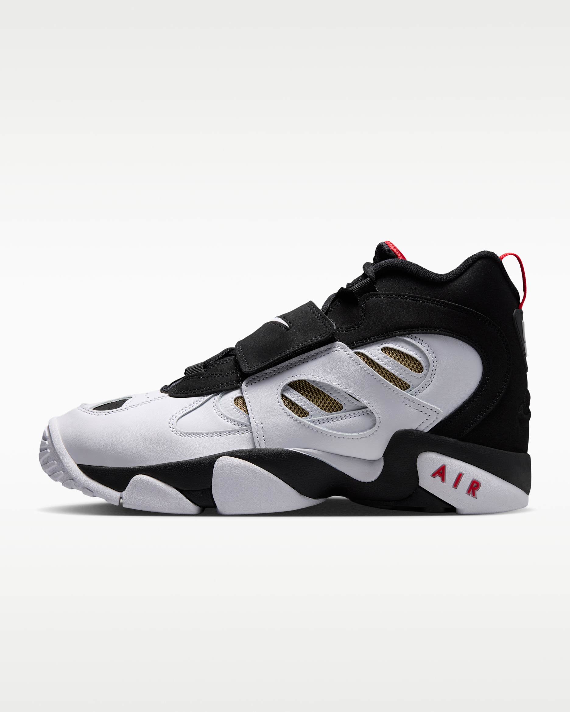 Nike Air Diamond Turf II Men's Shoes - Black/Fire Red/Metallic Gold/White