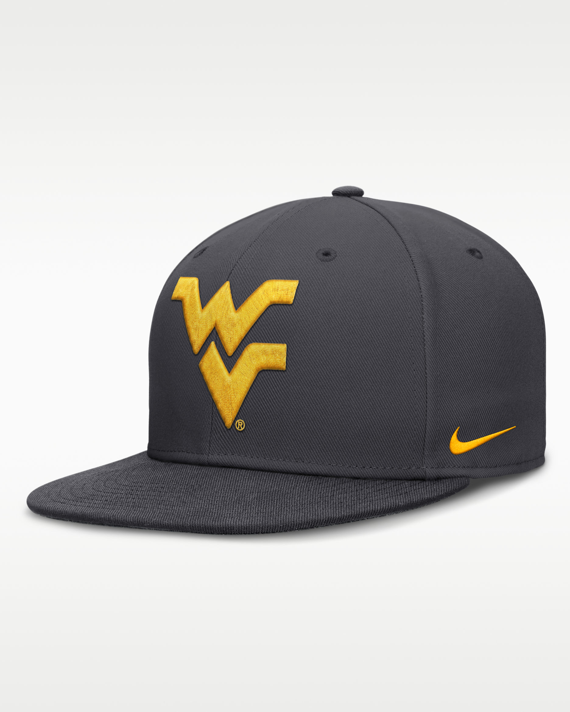 West Virginia Pro Men's Nike Dri-FIT College Fitted Hat - Anthracite