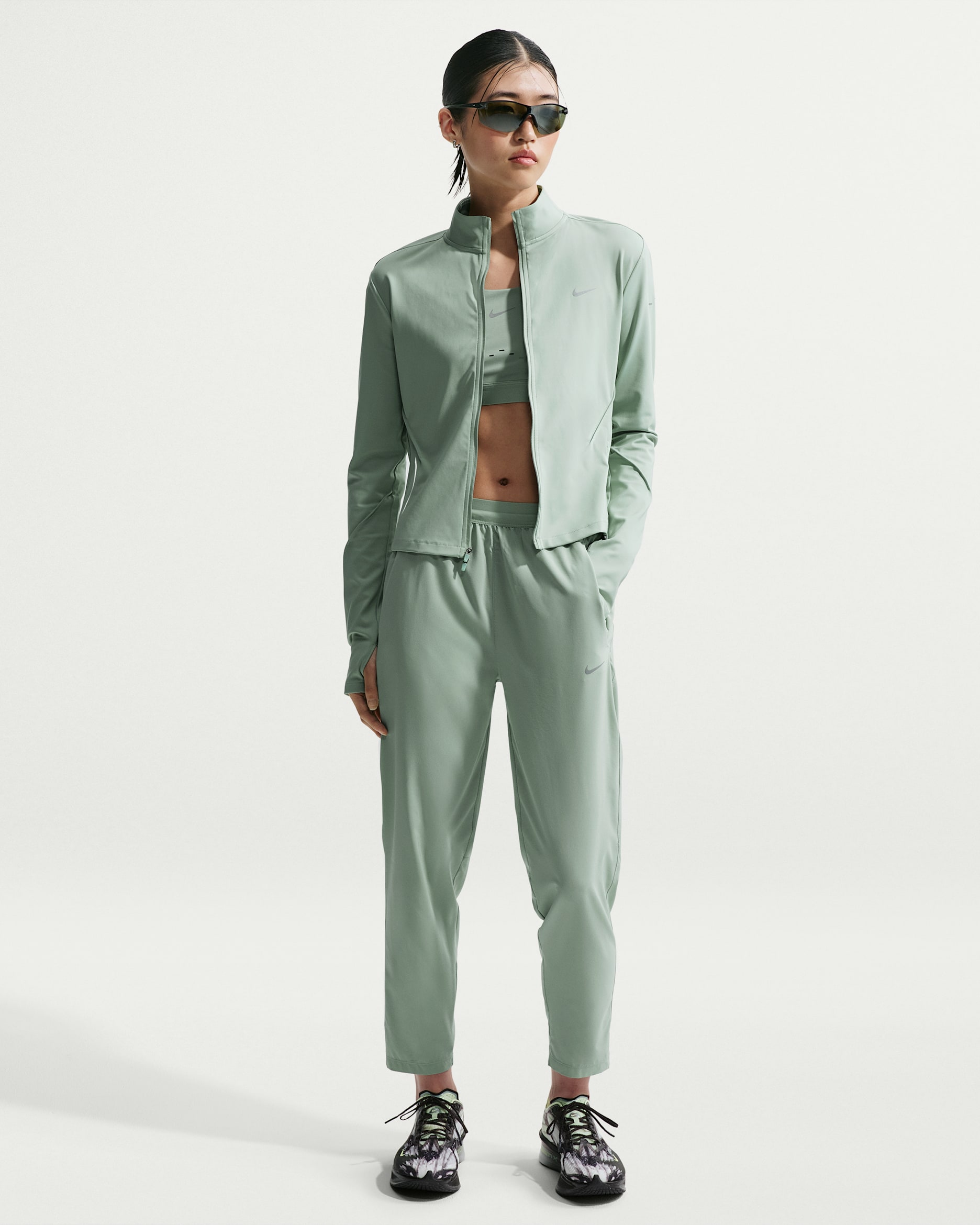 Nike Tempo 女款 Dri-FIT 中腰 7/8 跑步長褲 - Steam