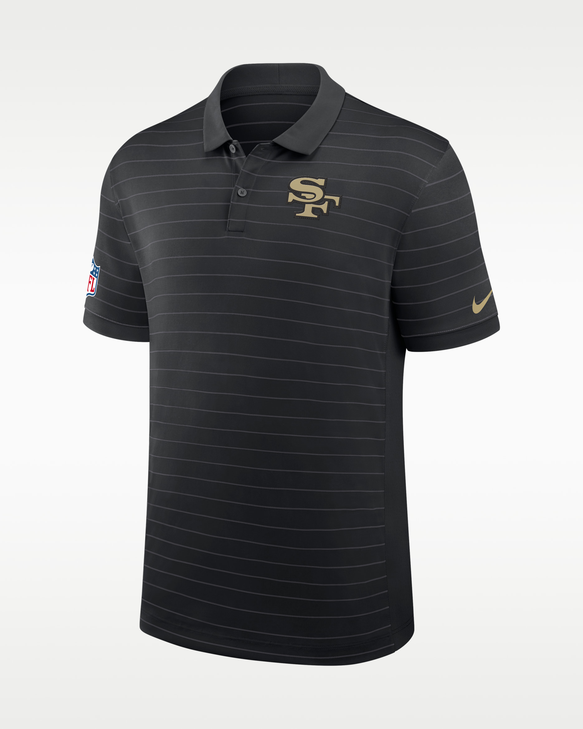 San Francisco 49ers Rivalries Collection Sideline Victory Striped Men's Nike Dri-FIT NFL Polo - Black