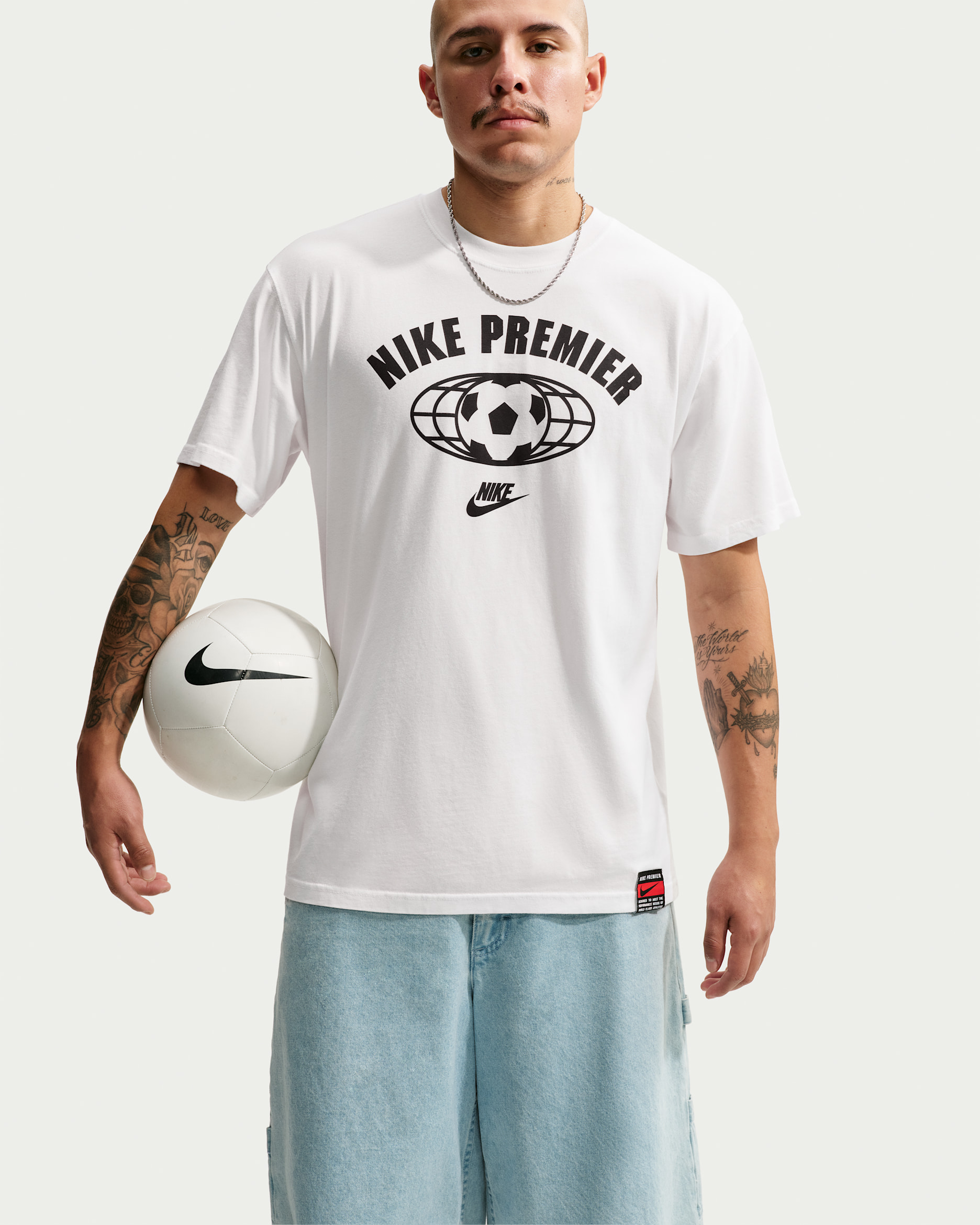 Playera de futbol para hombre Nike Premier - Blanco/Negro