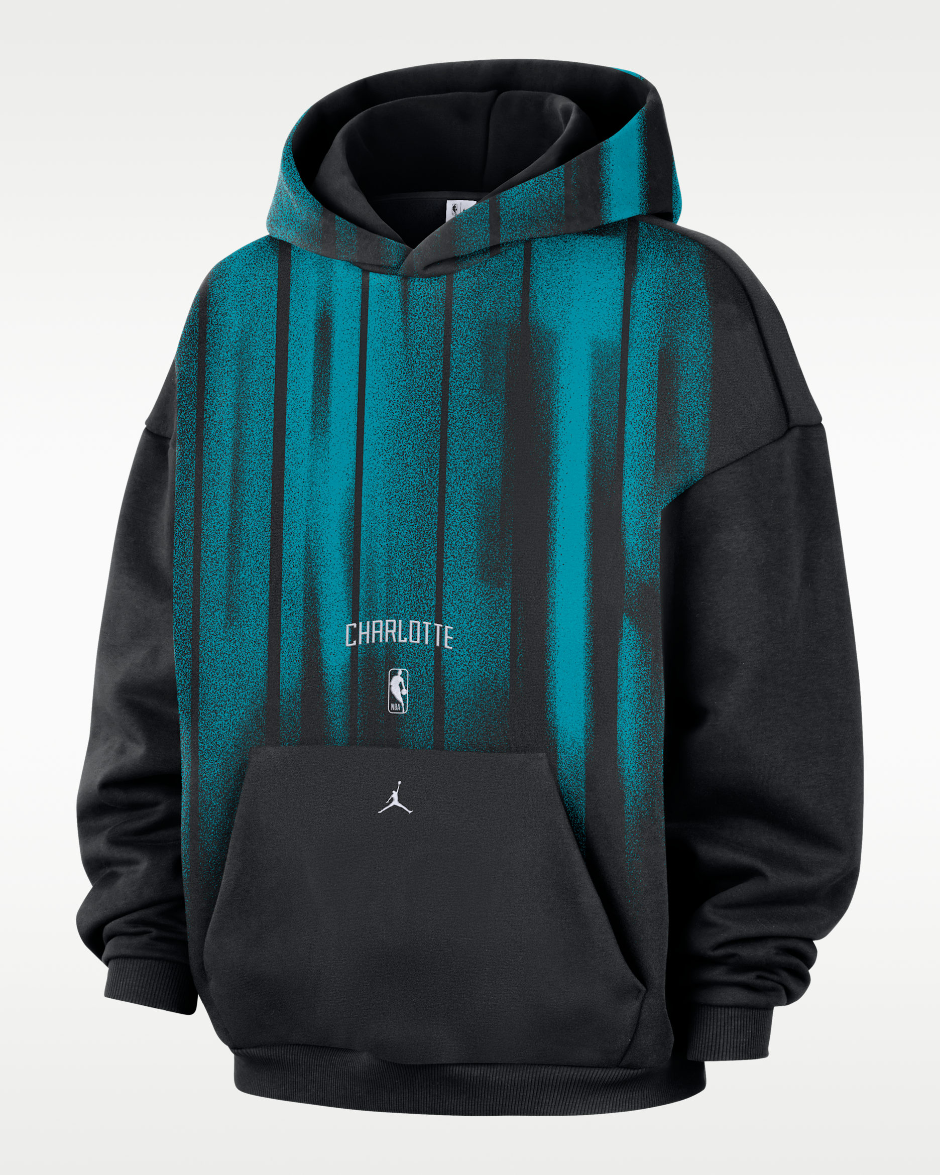 Charlotte Hornets Standard Issue Men's Therma-FIT Fleece Basketball Hoodie - Black/White