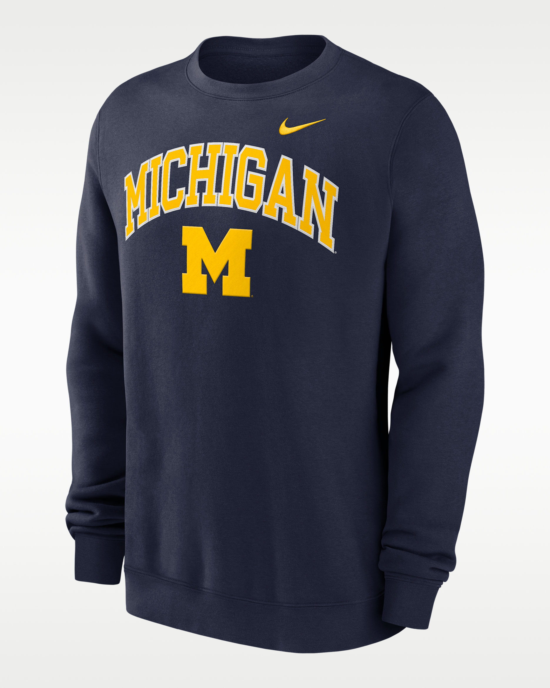 Michigan Arch Men's Nike College Pullover Crew - Navy