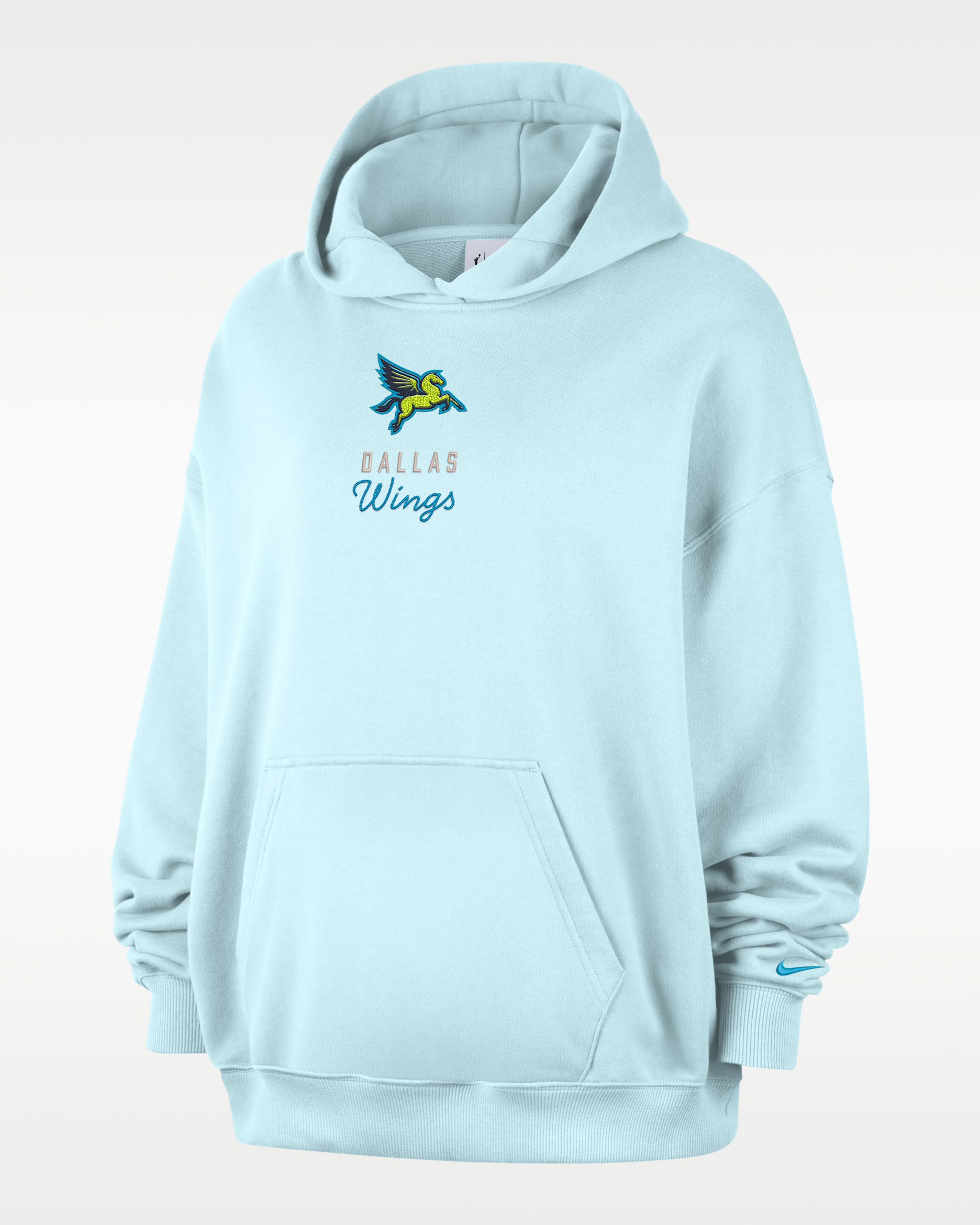 Dallas Wings Women's Nike French Terry Oversized Pullover Hoodie - Glacier Blue/Light Current Blue