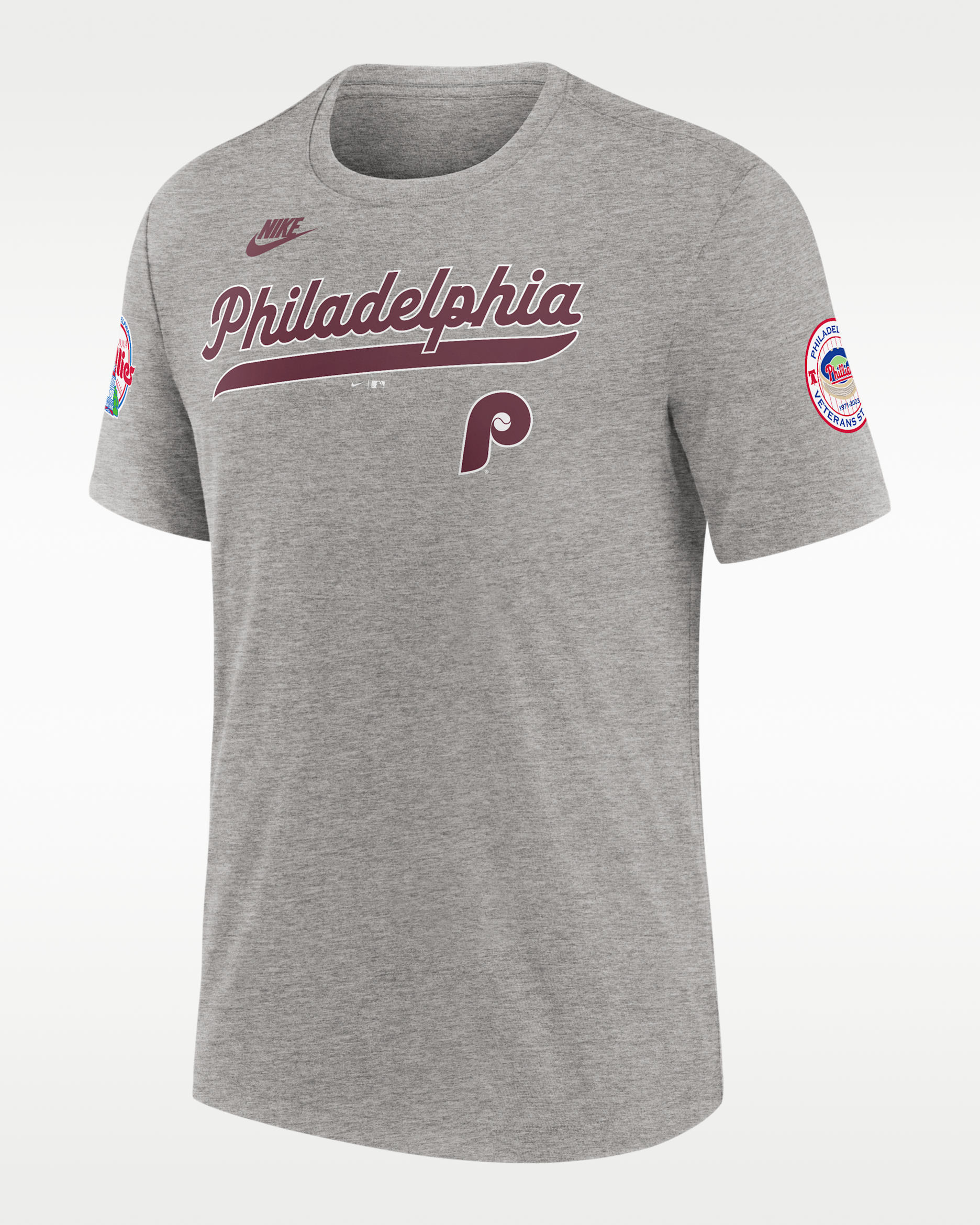 Philadelphia Phillies Cooperstown Eras Men's Nike MLB T-Shirt - Charcoal Heather
