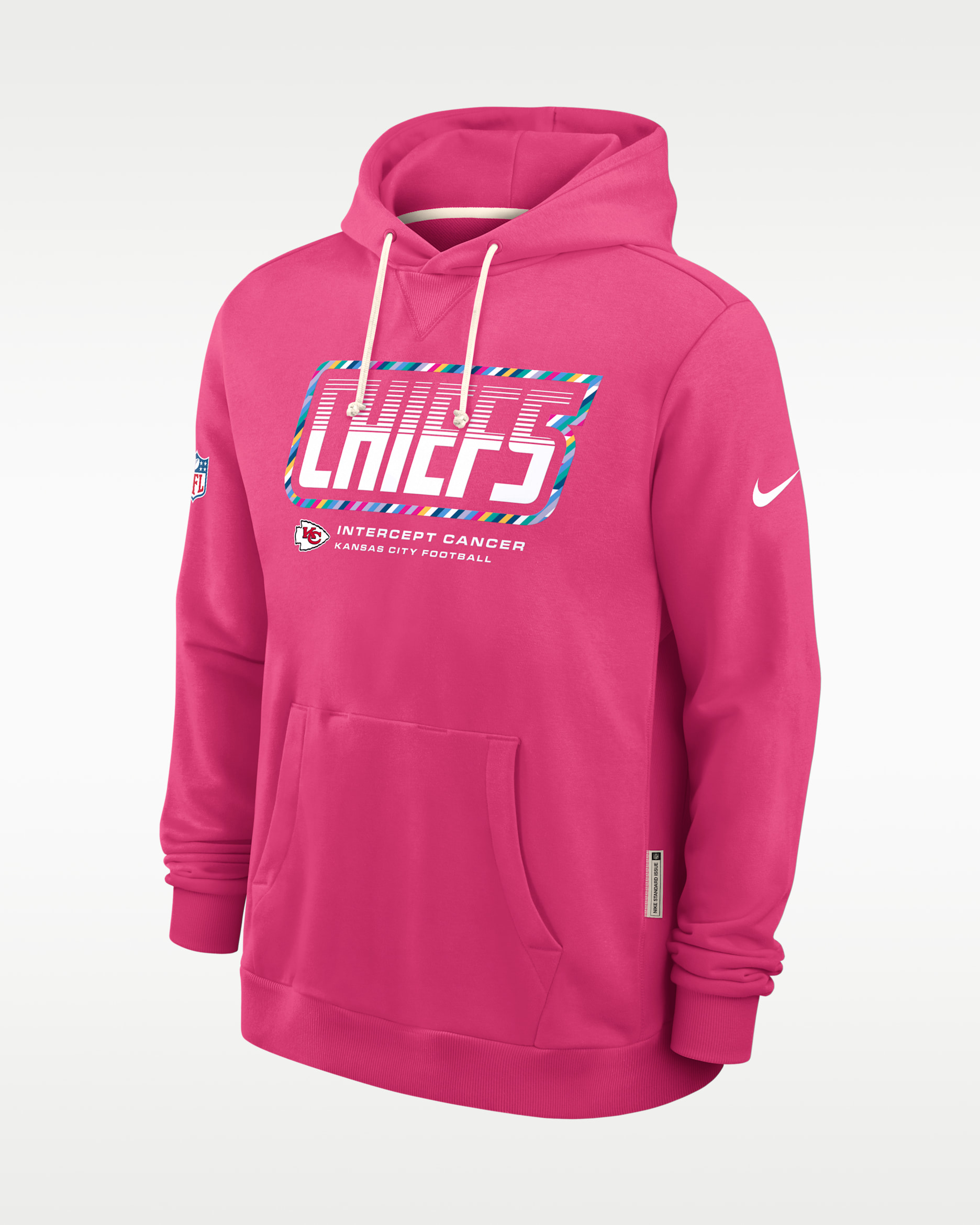Kansas City Chiefs Crucial Catch Sideline Standard Issue Men's Nike Dri-FIT NFL Pullover Hoodie - Pink