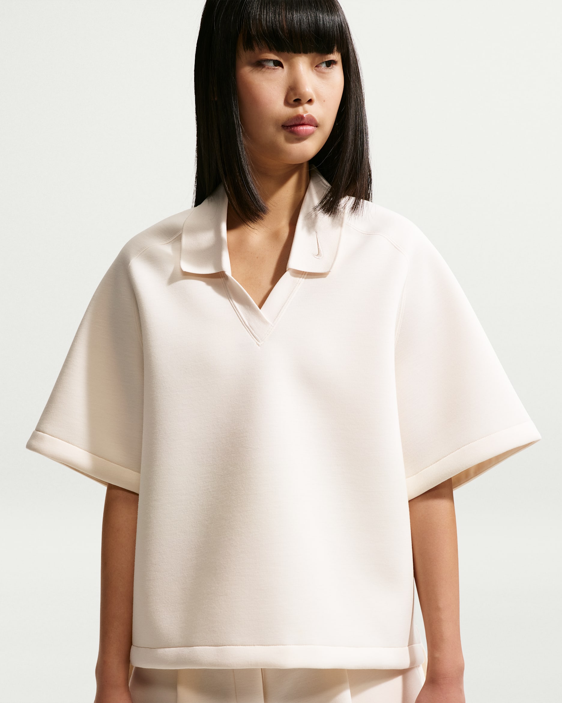 Nike Pre-Game Fleece Women's Loose Polo - Chalk/Chalk