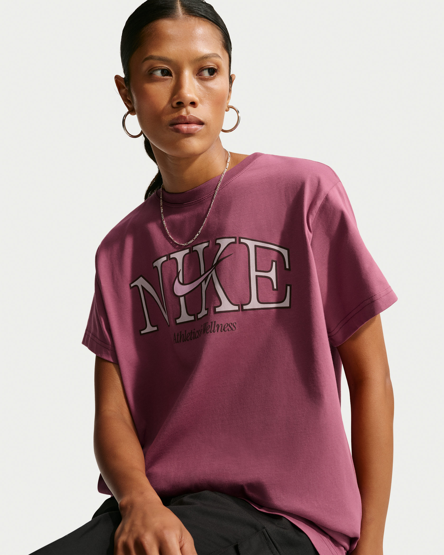 Nike Sportswear Classic Women's Oversized T-Shirt - Pink Smoke/Pink Smoke