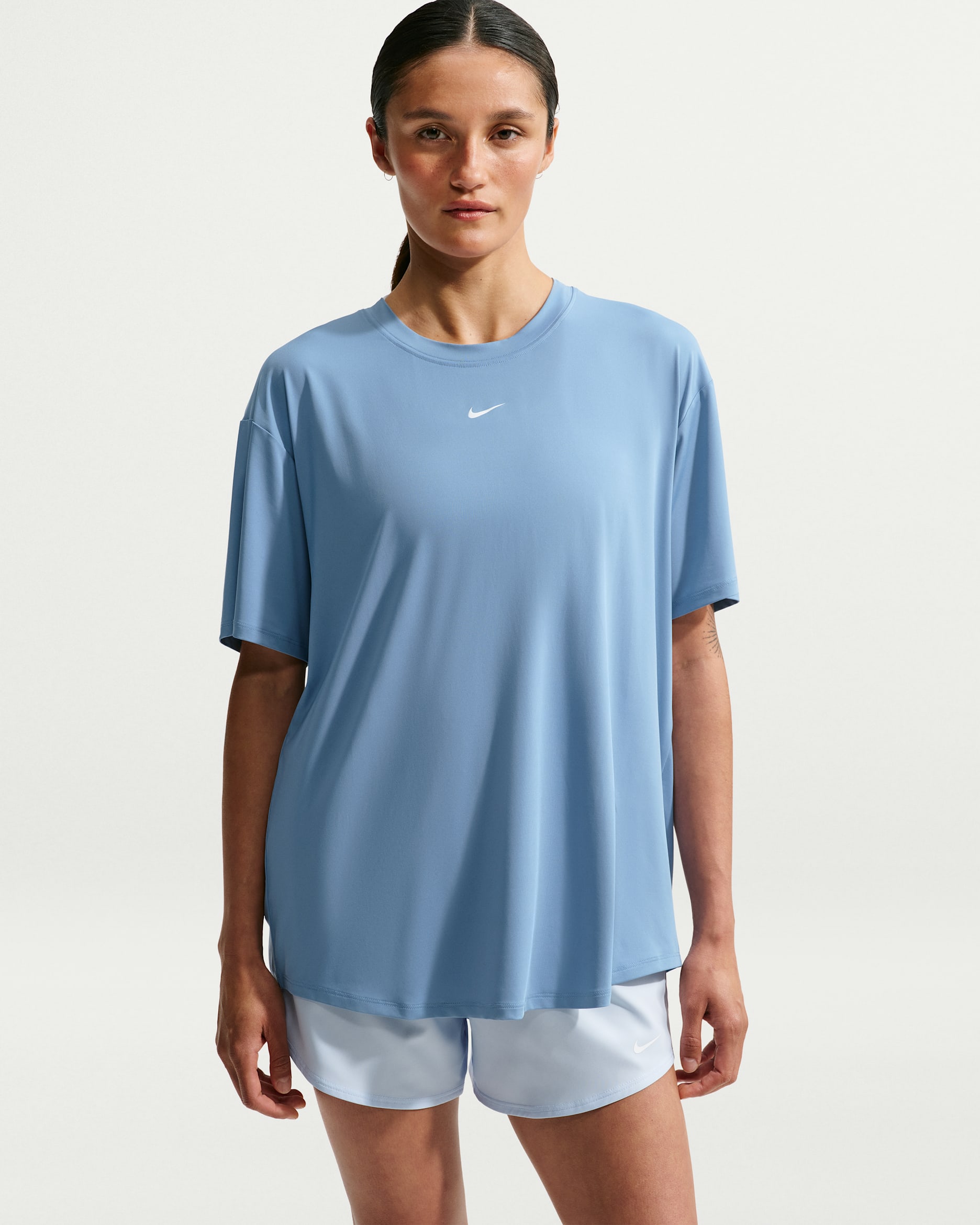 Nike One Women's Dri-FIT Short-Sleeve Top - Work Blue/White