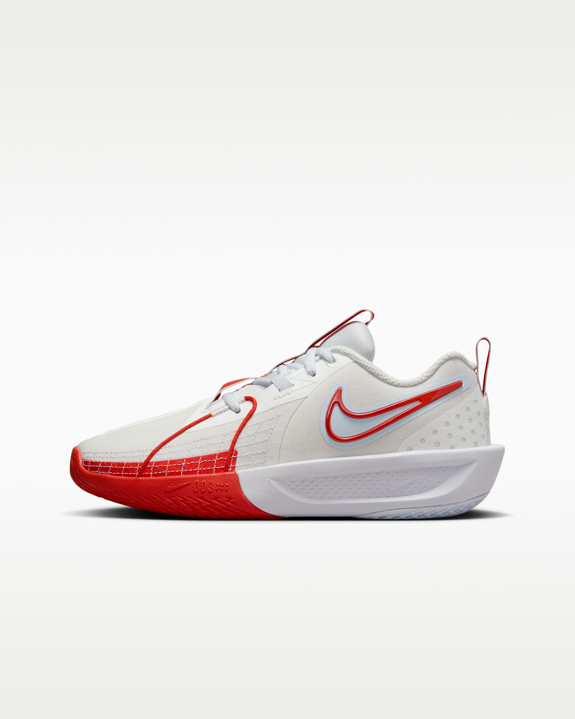 Nike G.T. Cut 3 Older Kids' Basketball Shoes - Summit White/Football Grey/Metallic Silver/Picante Red