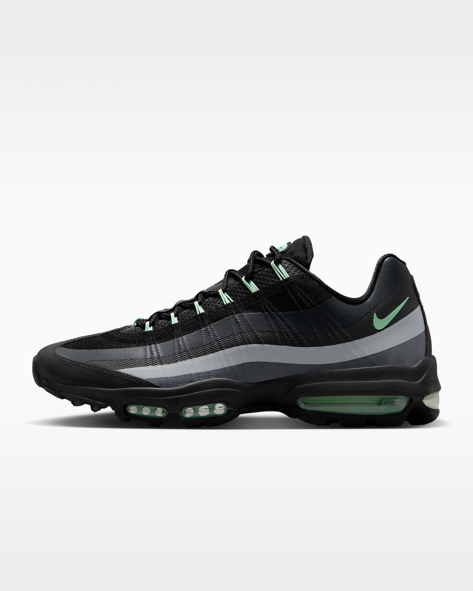 Nike Air Max 95 Ultra Shoes - Black/Anthracite/Cool Grey/Mint Foam
