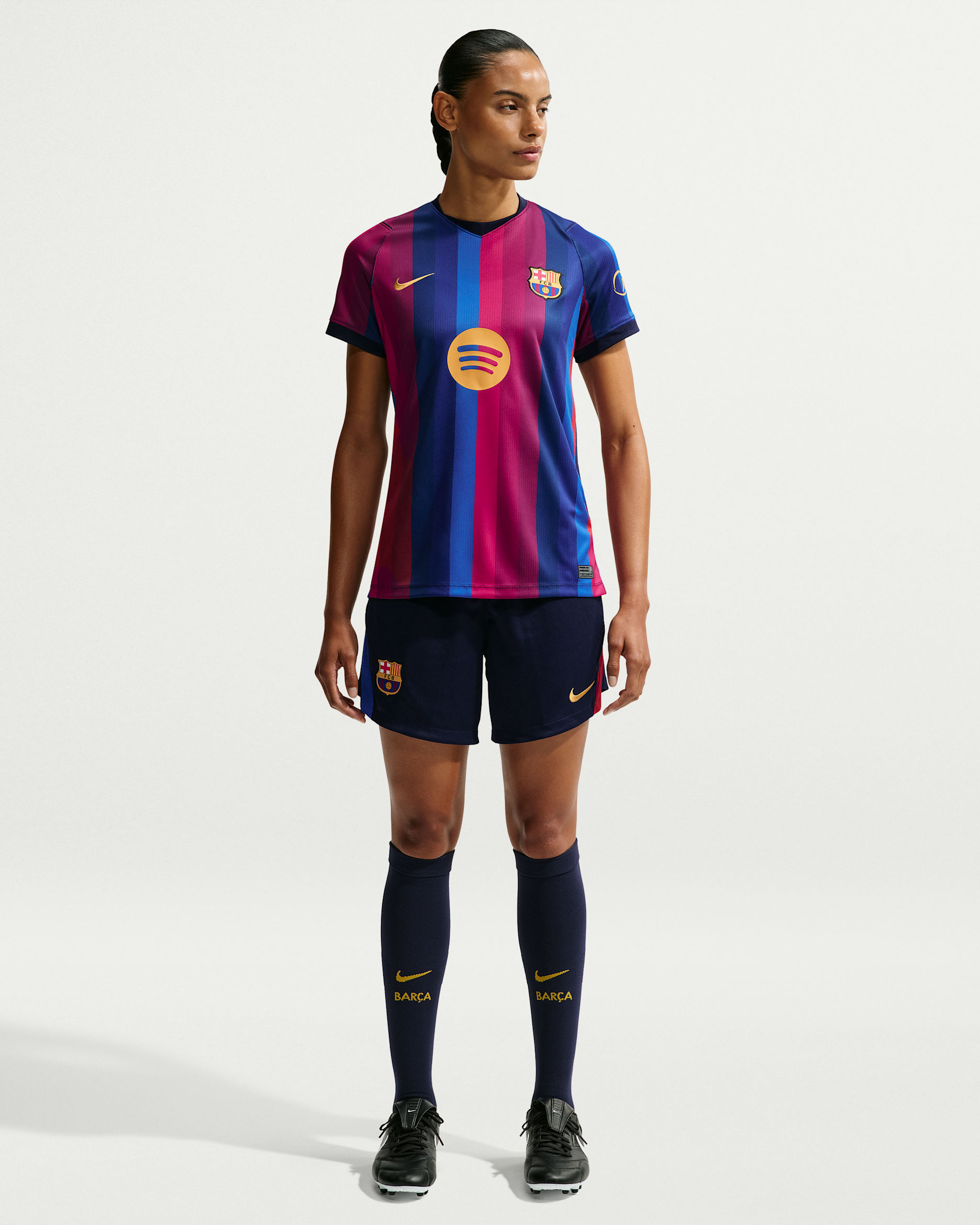 Short de foot Replica Nike Dri-FIT FC Barcelona 2026/27 Stadium Domicile pour femme - Blackened Blue/Cardinal Red/Game Royal/Mineral Yellow
