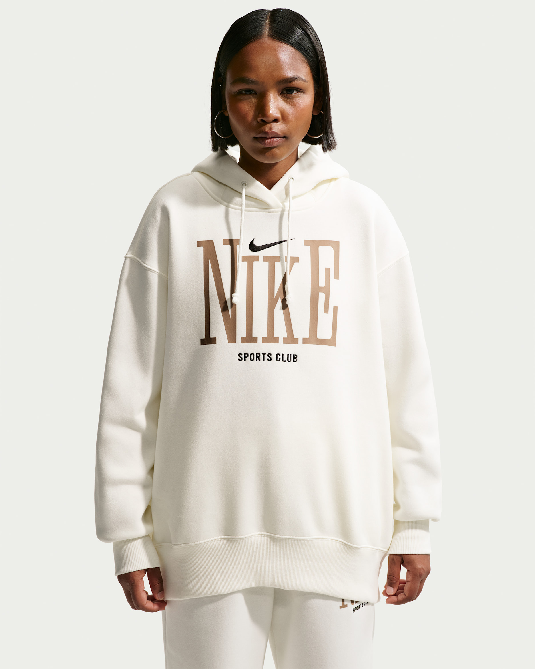 Nike Sportswear Phoenix Fleece oversized dameshoodie - Sail/Zwart