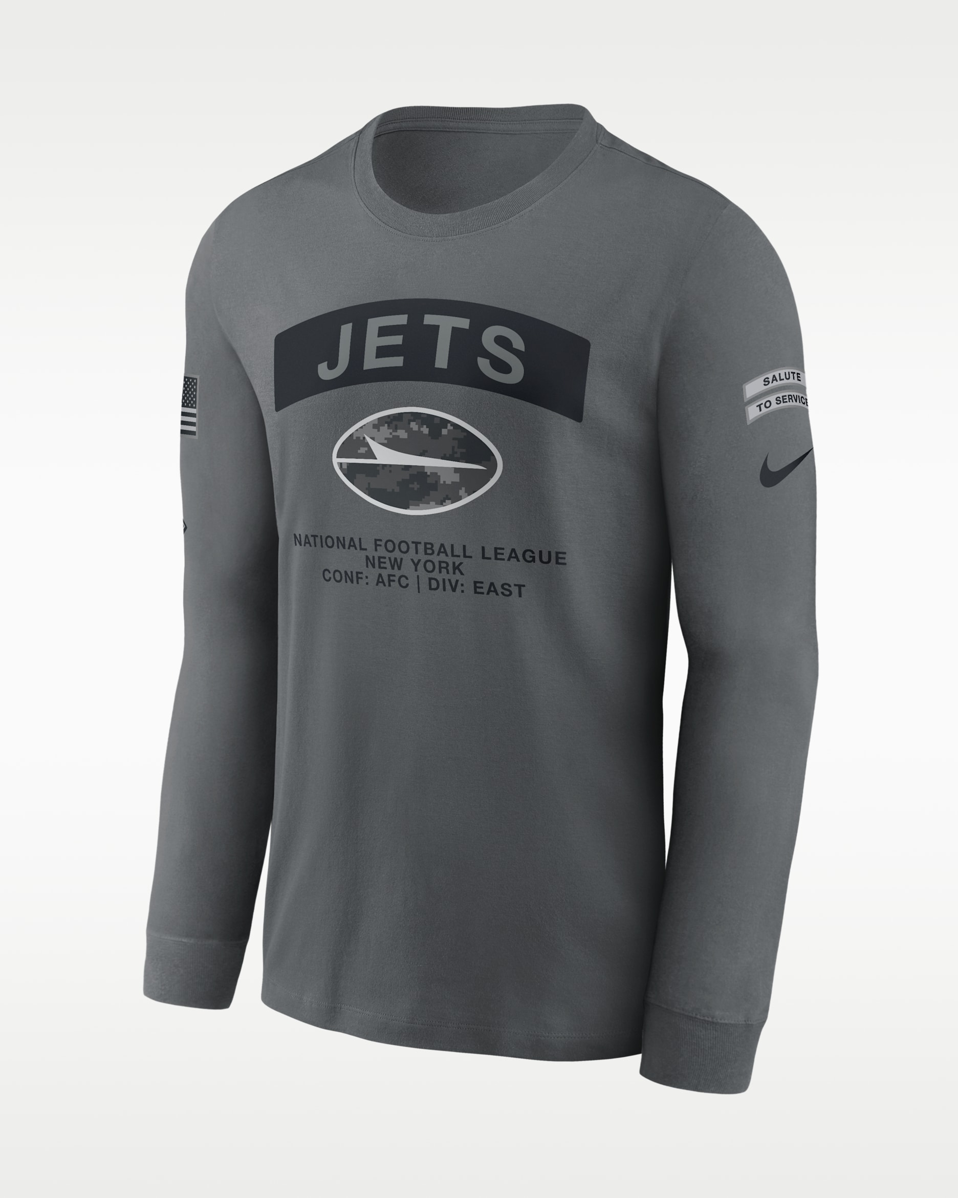New York Jets Salute to Service Men's Nike NFL Long-Sleeve T-Shirt - Grey