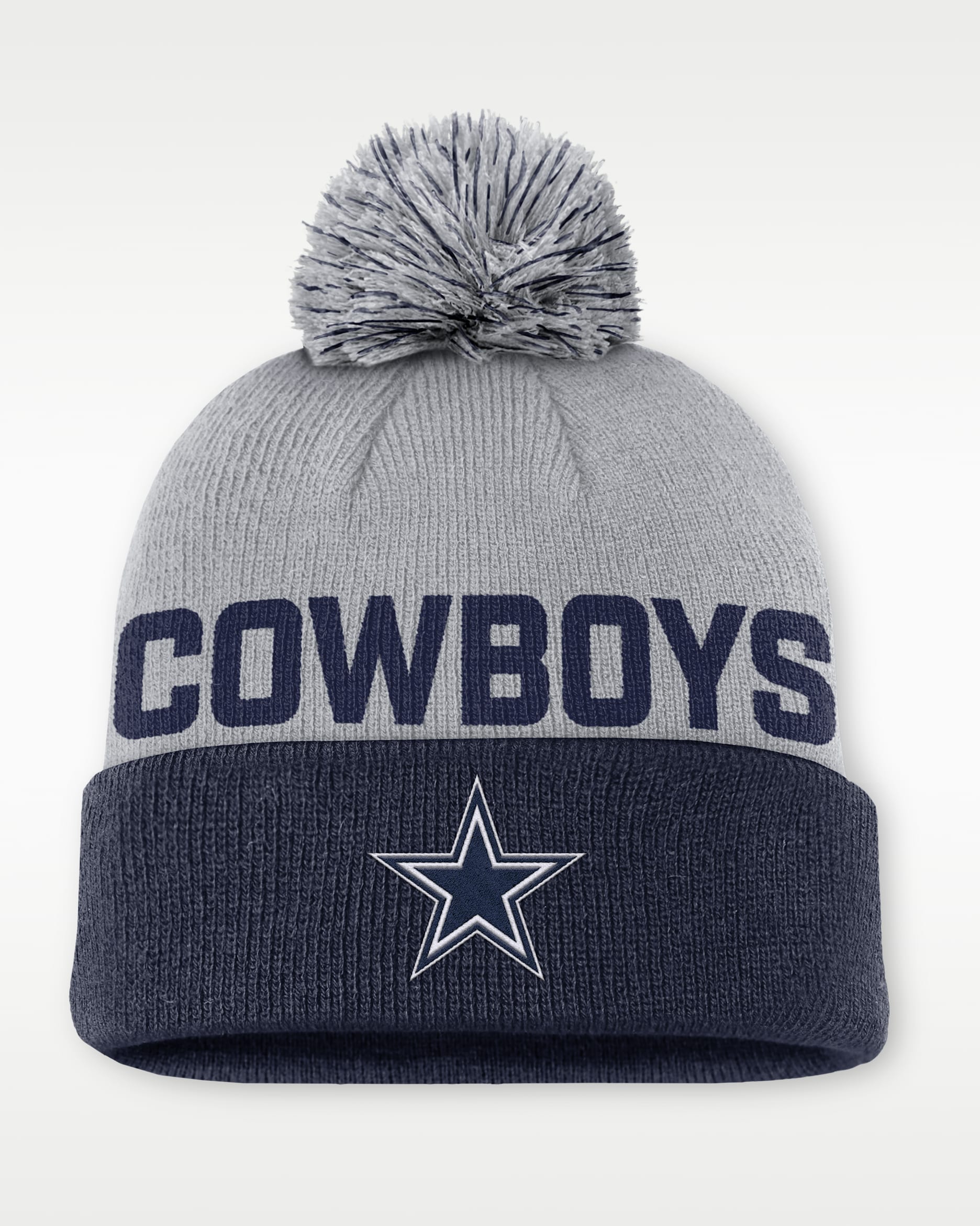 Dallas Cowboys Peak Men's Nike NFL Cuffed Pom Beanie - Navy