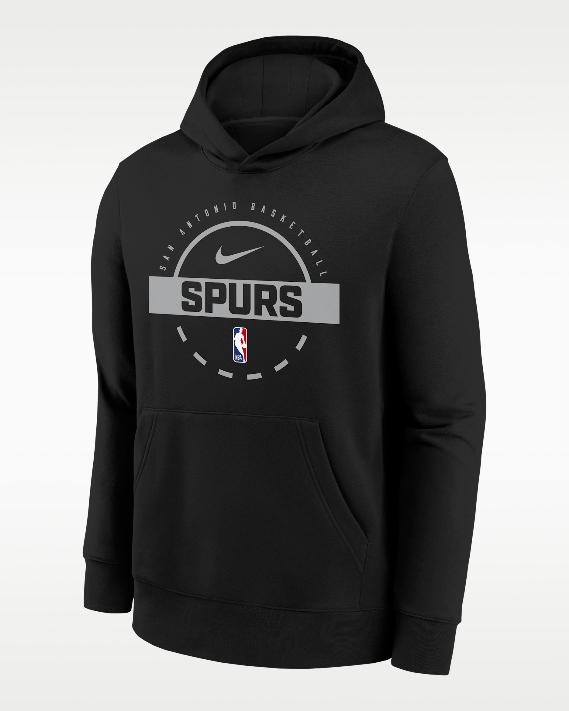 San Antonio Spurs Club Nike NBA-Trainingspullover mit Kapuze für Kinder - Schwarz