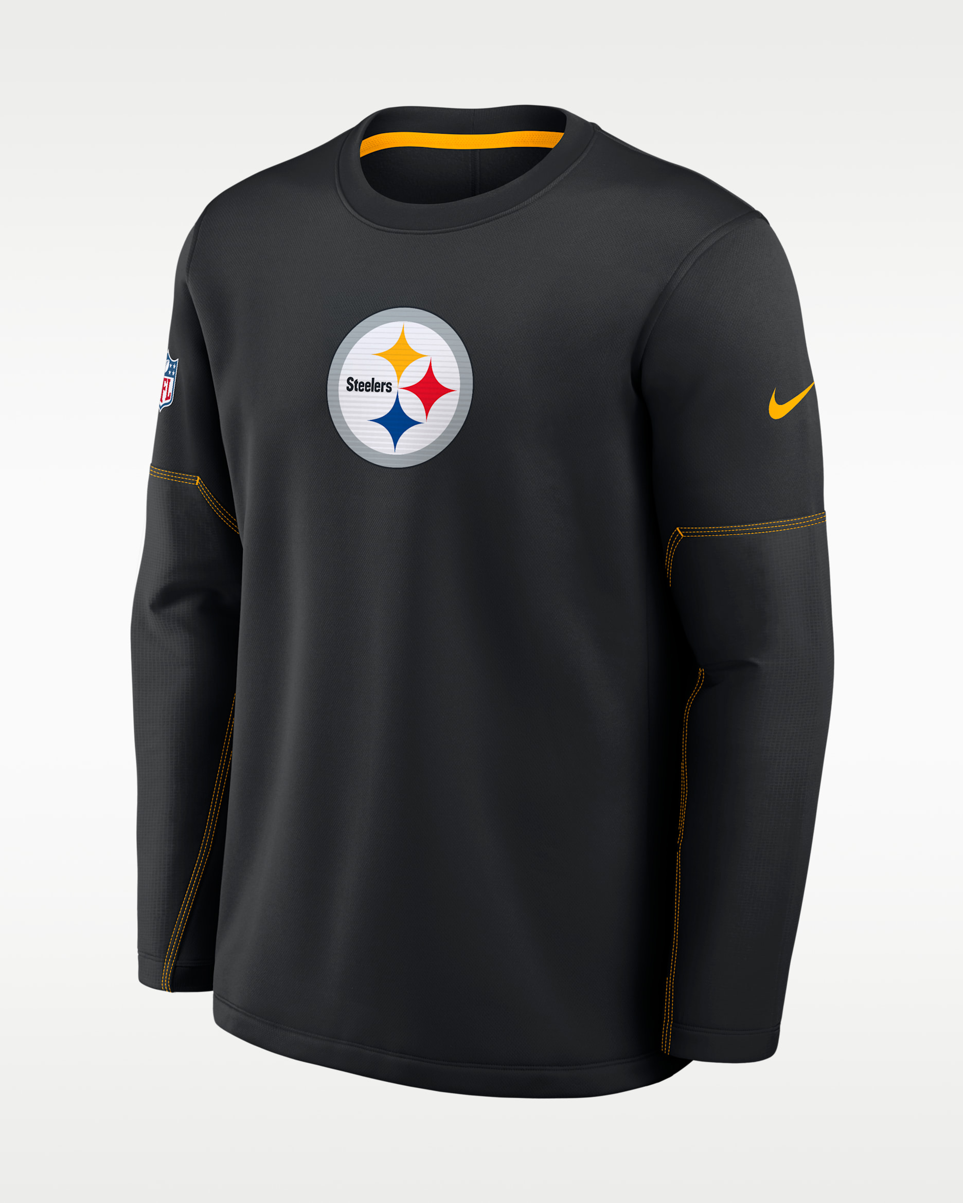 Playera de manga larga Nike Therma-FIT de la NFL para hombre Pittsburgh Steelers Sideline Coaches - Negro