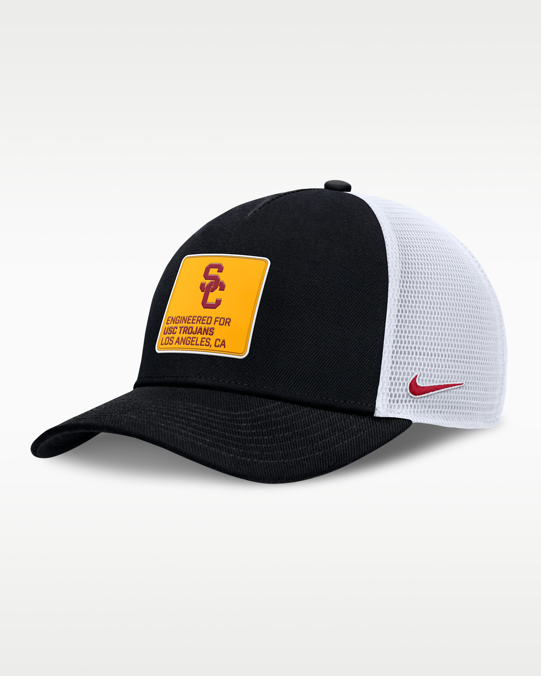 Gorra de rejilla universitaria Nike ajustable para hombre USC On-Field Rise Engineered - Negro