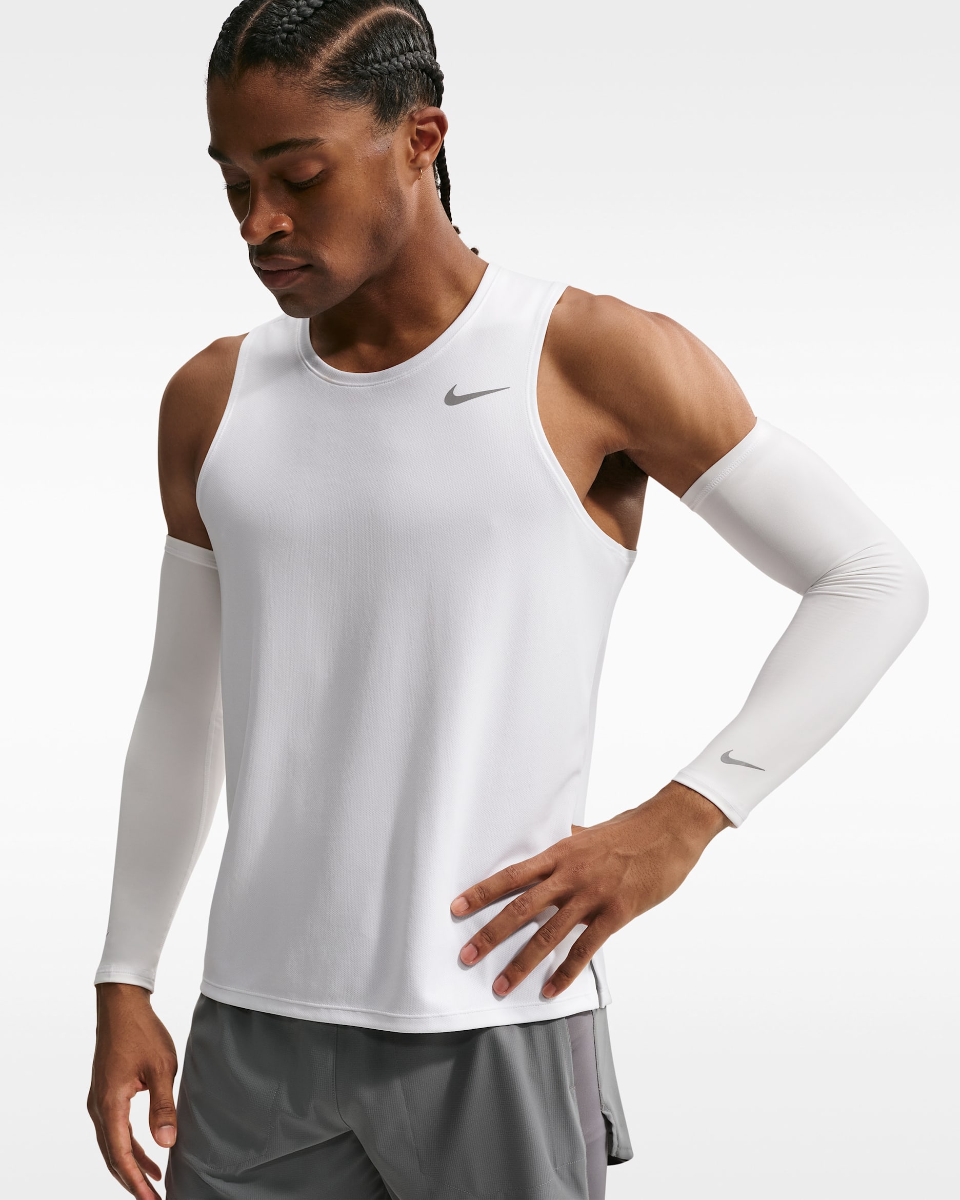 Nike UV Cooling Sleeves (1 Pair) - White/Silver