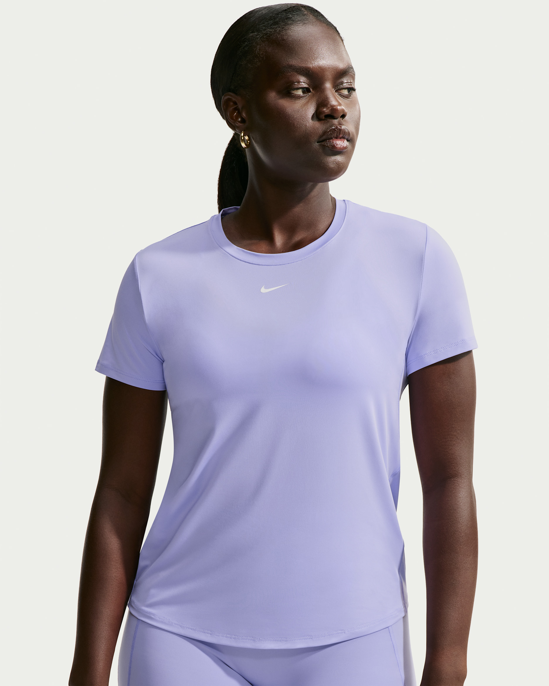 Nike One Classic Women's Dri-FIT Short-Sleeve Top - Purple Pulse/White