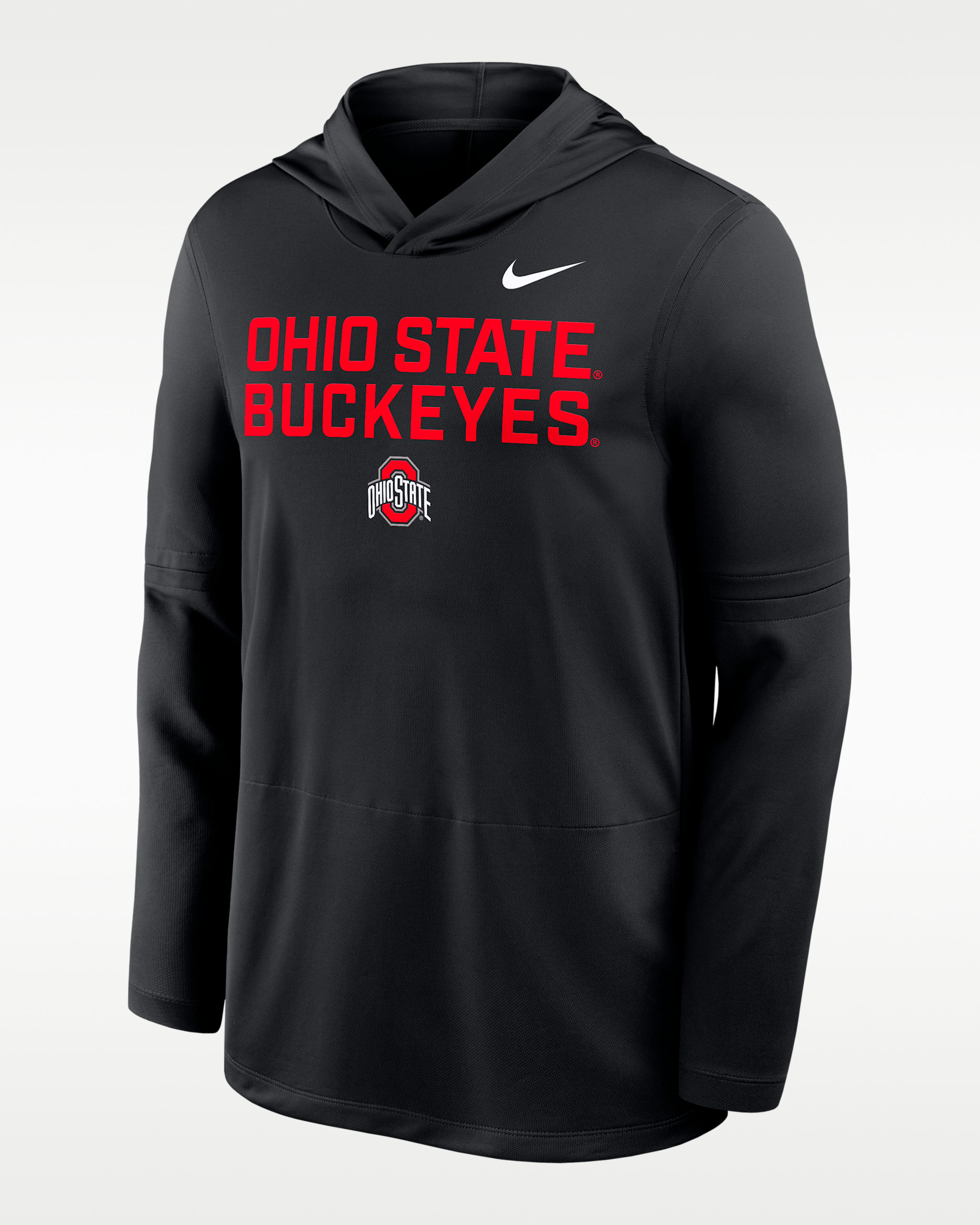Ohio State Sideline Men's Nike Dri-FIT College Long-Sleeve Hooded Top - Black