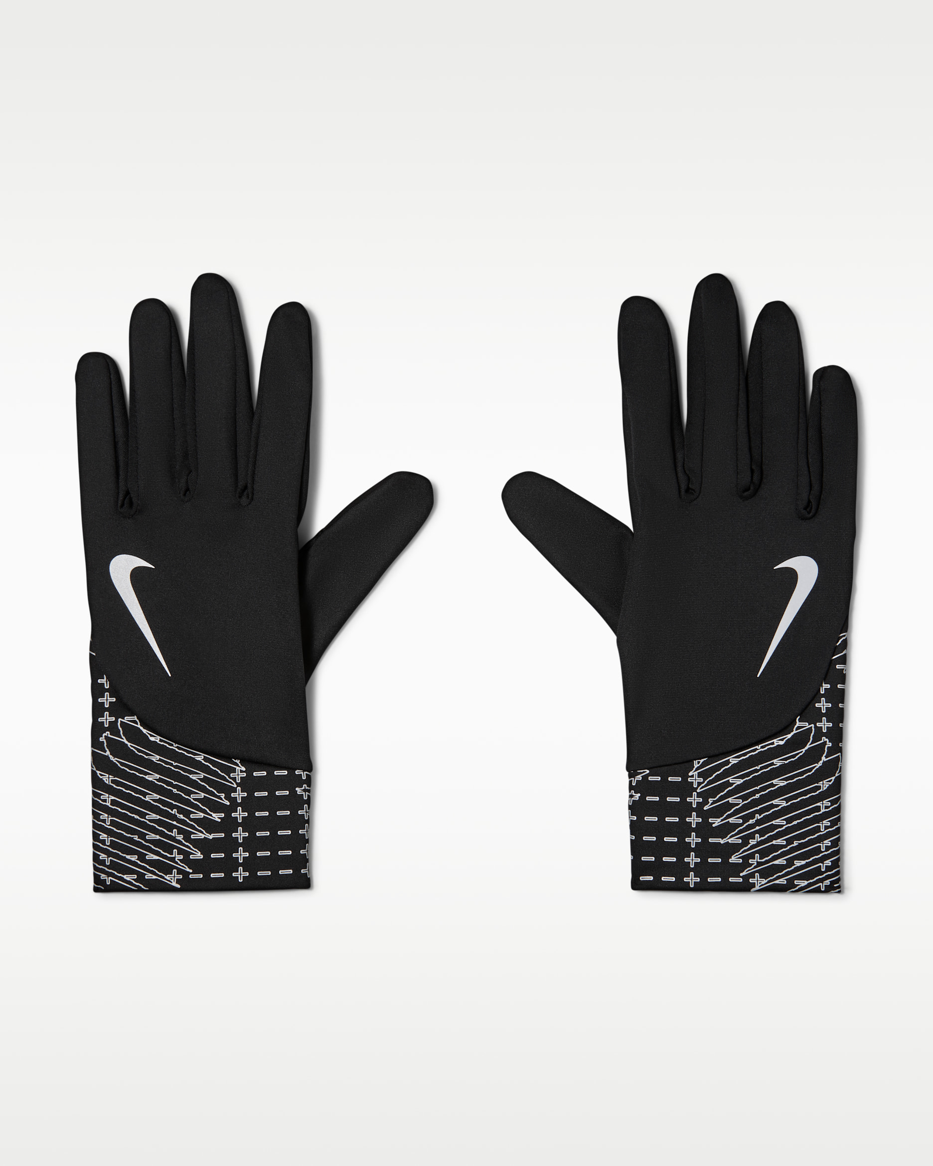 Guantes Therma-FIT ligeros para hombre Nike Pacer - Negro/Plata