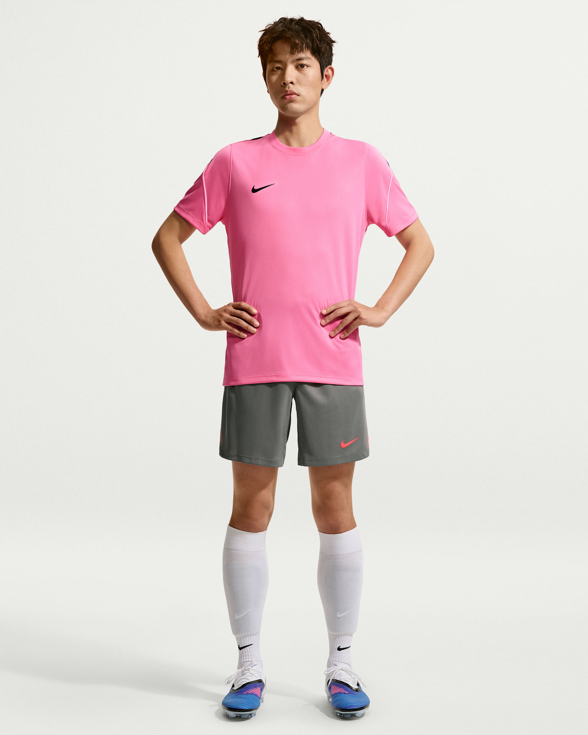 Nike Strike Men's Dri-FIT Football Shorts - Smoke Grey/Black/Hot Punch/Hot Punch
