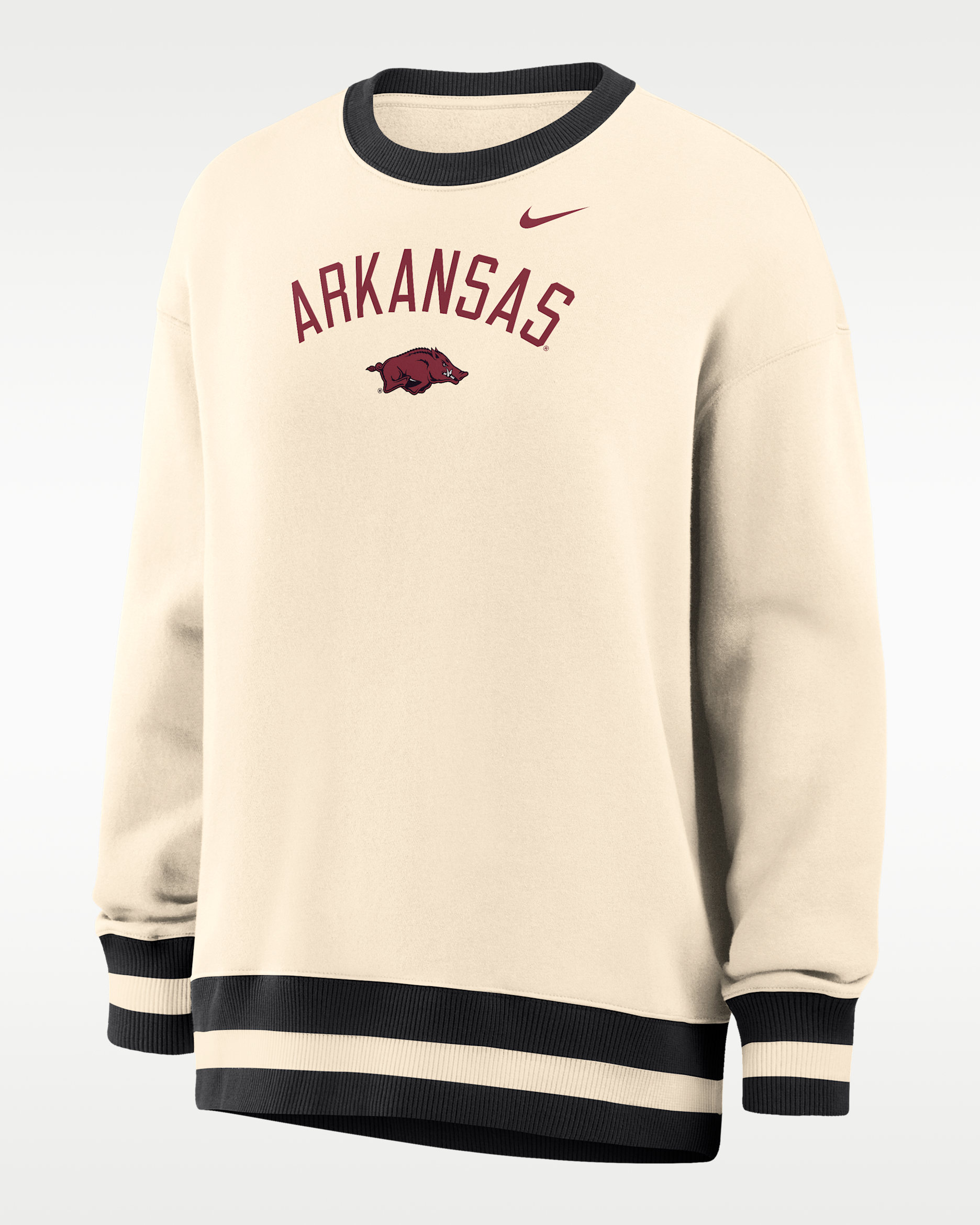 Nike Phoenix (Arkansas) Women's Oversized Crew-Neck Sweatshirt - Natural/Black
