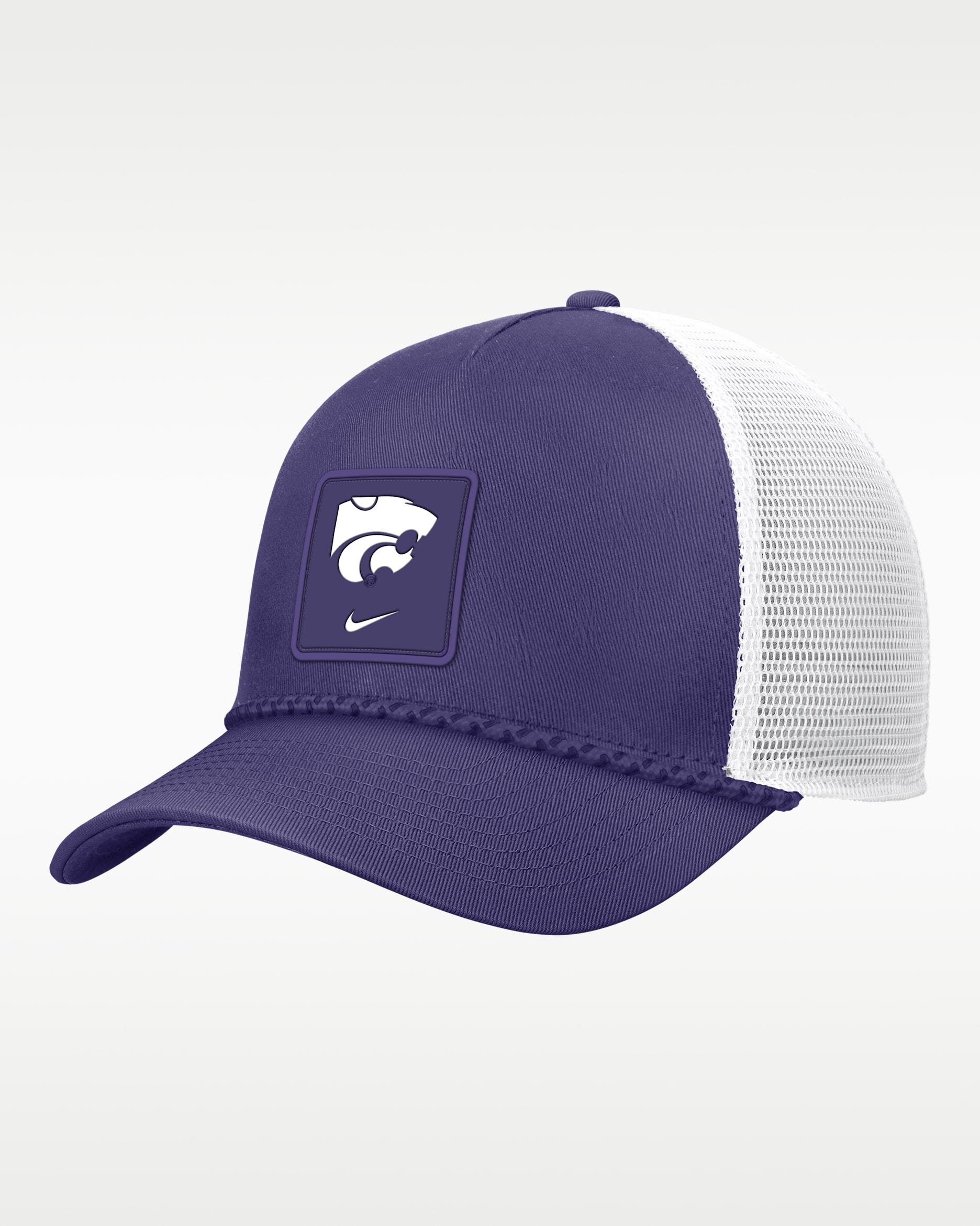 Kansas State Sideline Rope Men's Nike College Trucker Adjustable Hat - Purple