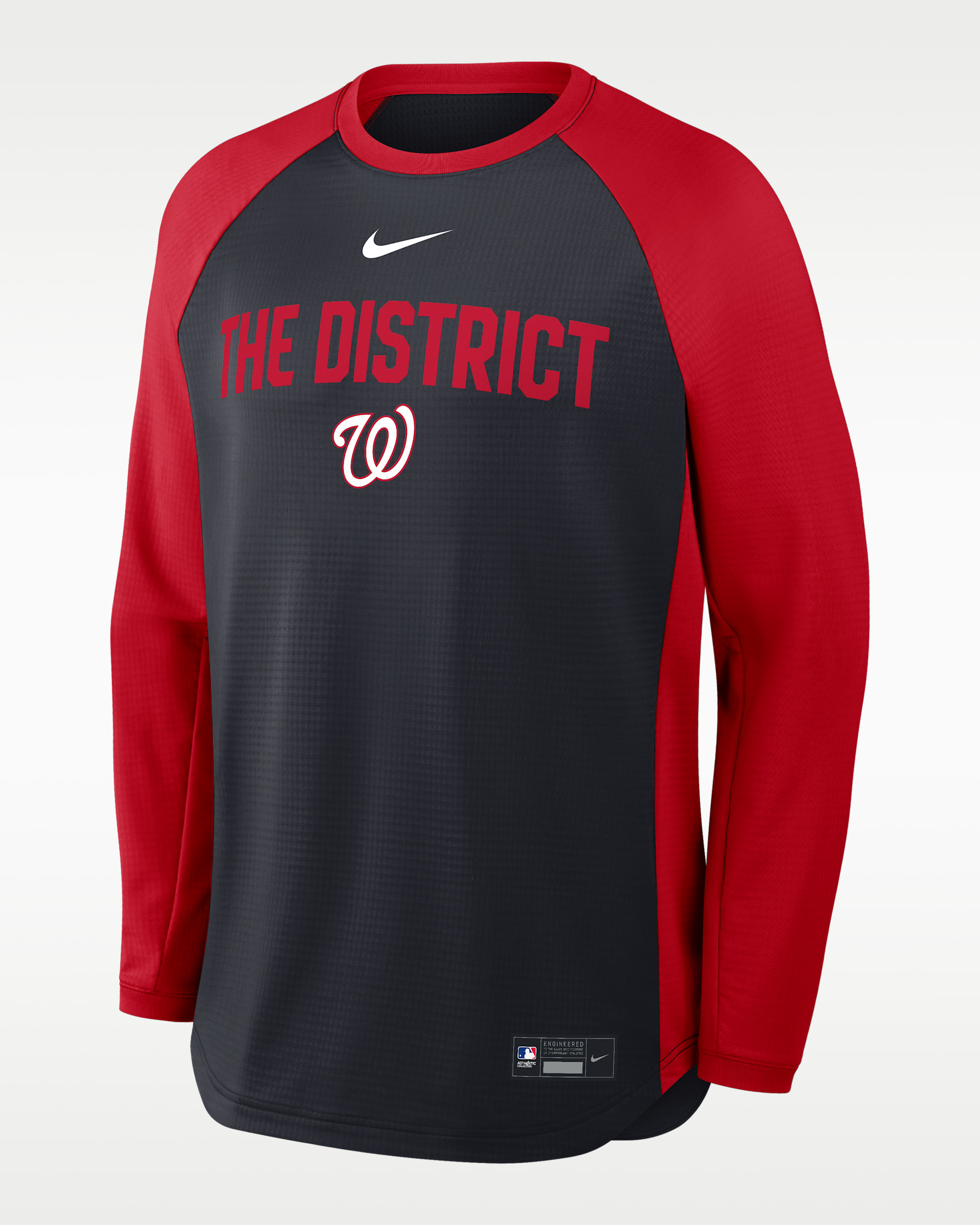 Washington Nationals Authentic Collection Men's Nike Dri-FIT Pullover Crew - Navy
