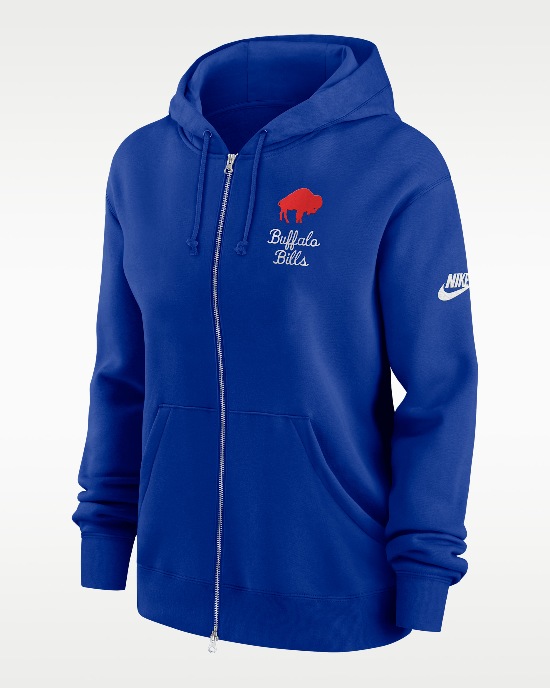 Sudadera con gorro Nike de la NFL de cierre completo para mujer Buffalo Bills Phoenix Rewind - Royal