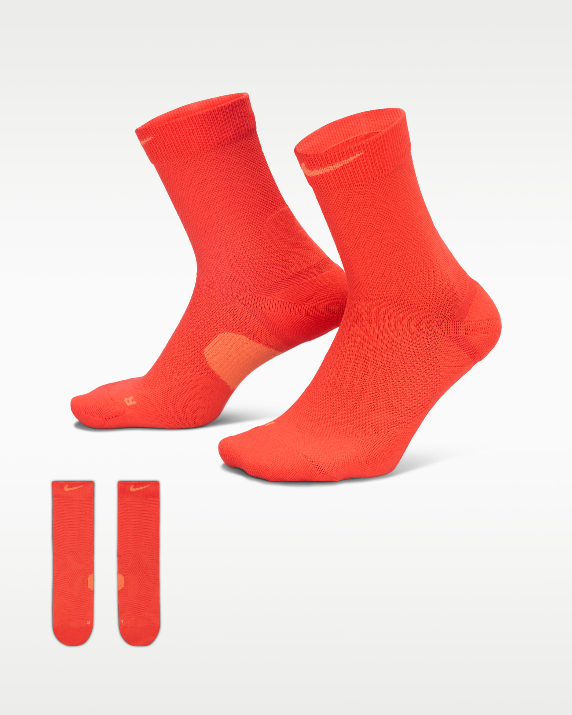 Nike Running Midweight-crewstrømper (1 par) - Light Crimson/Turf Orange/Turf Orange