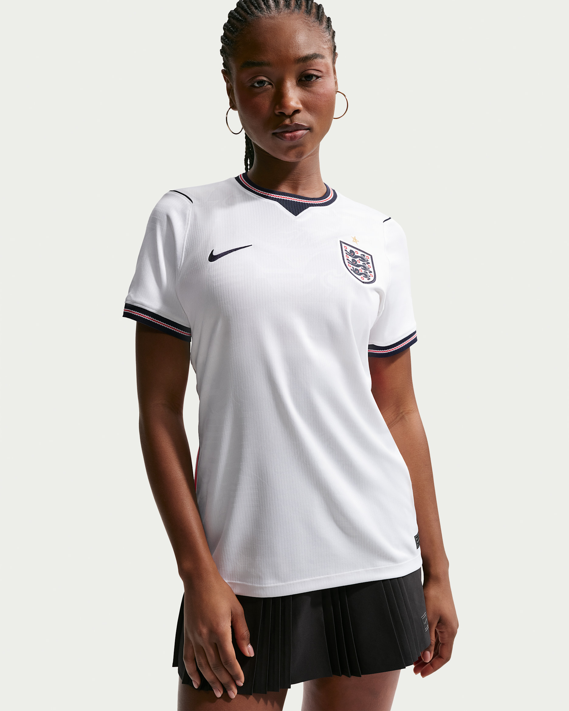 England 2026 Stadium Nike Dri-FIT replika fotballdrakt til dame (hjemmedrakt) - Hvit/Speed Red/Obsidian/Obsidian