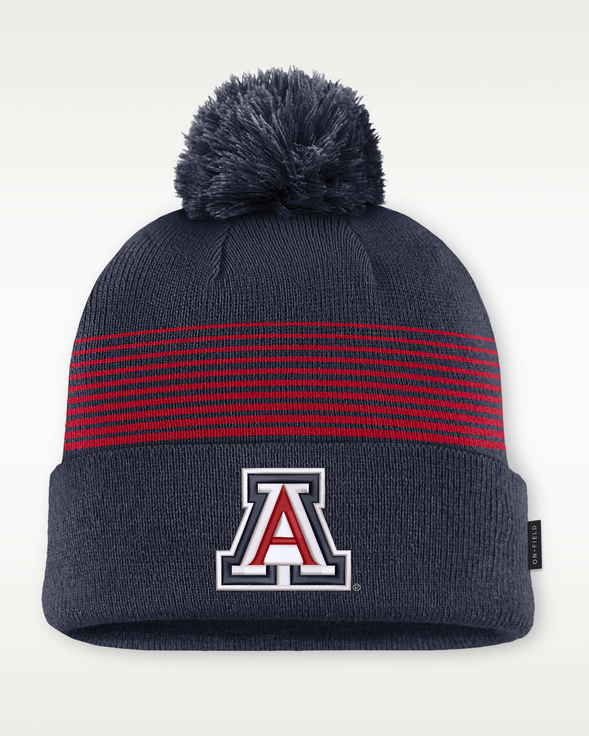 Arizona Sideline Peak Men's Nike College Cuffed Pom Beanie - College Navy/University Red