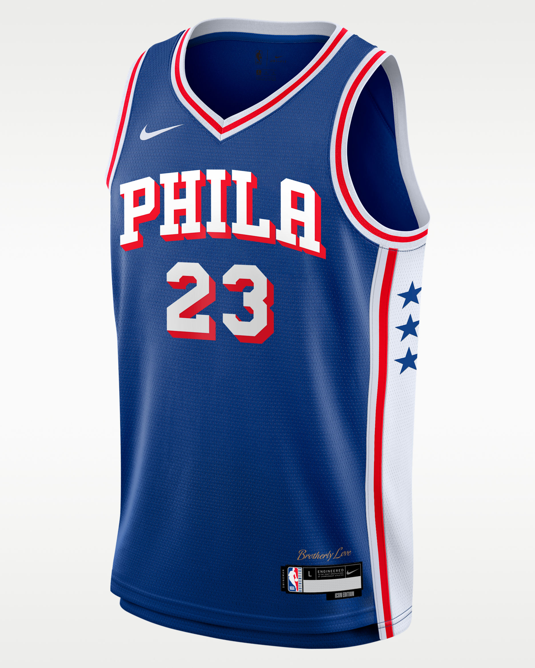 Lebron James Philadelphia 76ers Icon Edition Big Kids' Nike NBA Swingman Jersey - Rush Blue