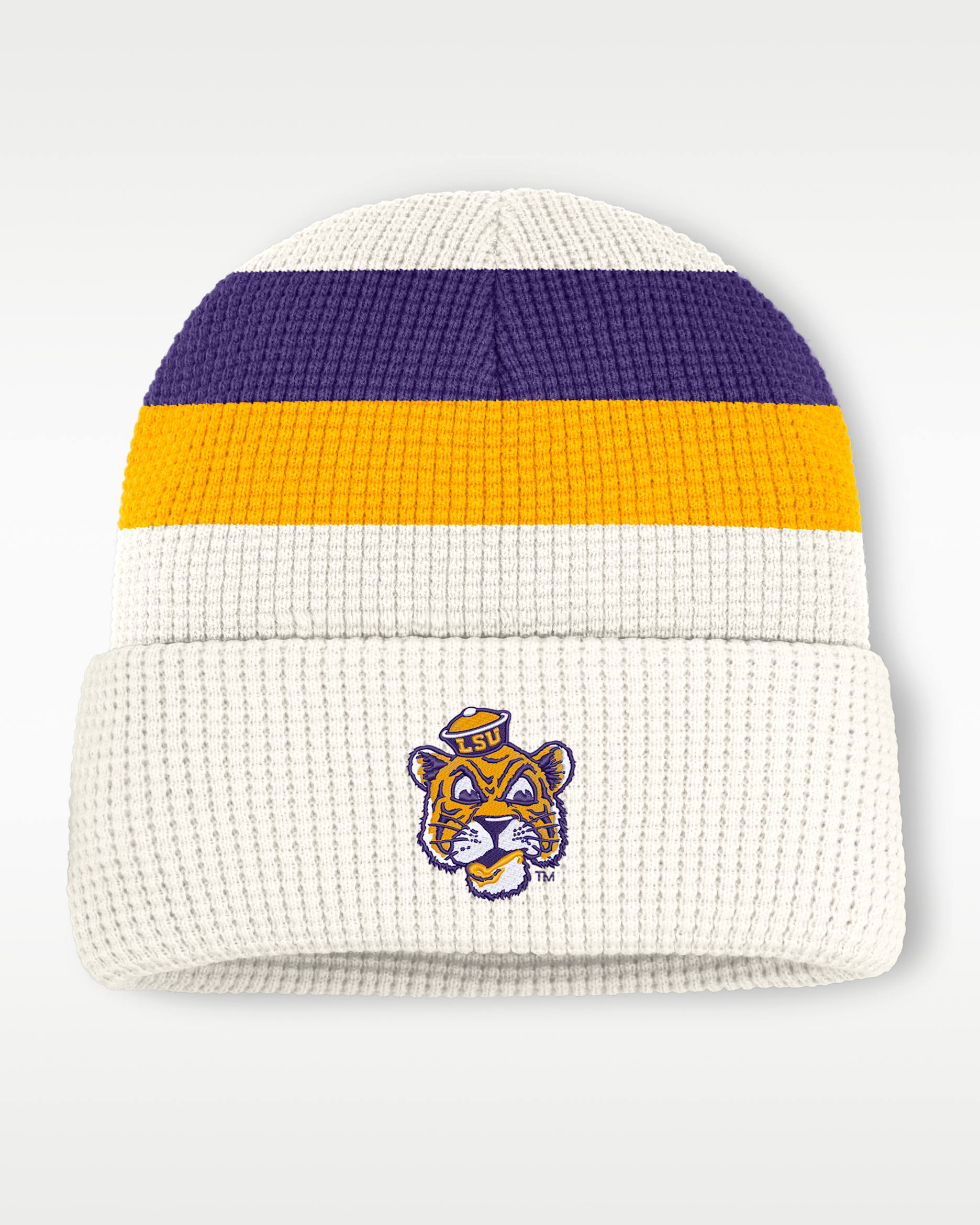 LSU Men's Nike College Cuffed Beanie - White