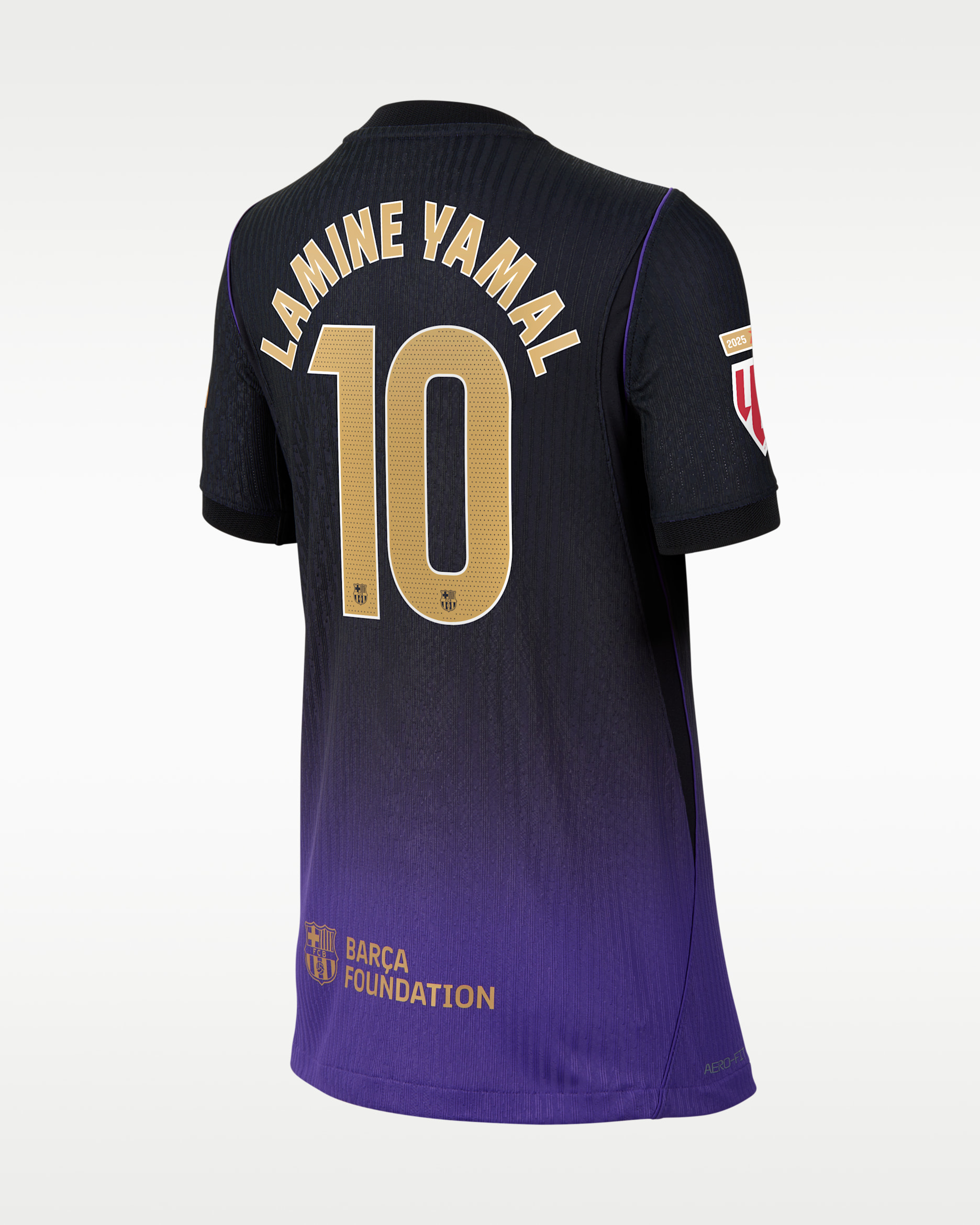 Lamine Yamal Barcelona 2026/27 Match Away Kobe Big Kids' Nike Aero-FIT Soccer Jersey - Purple