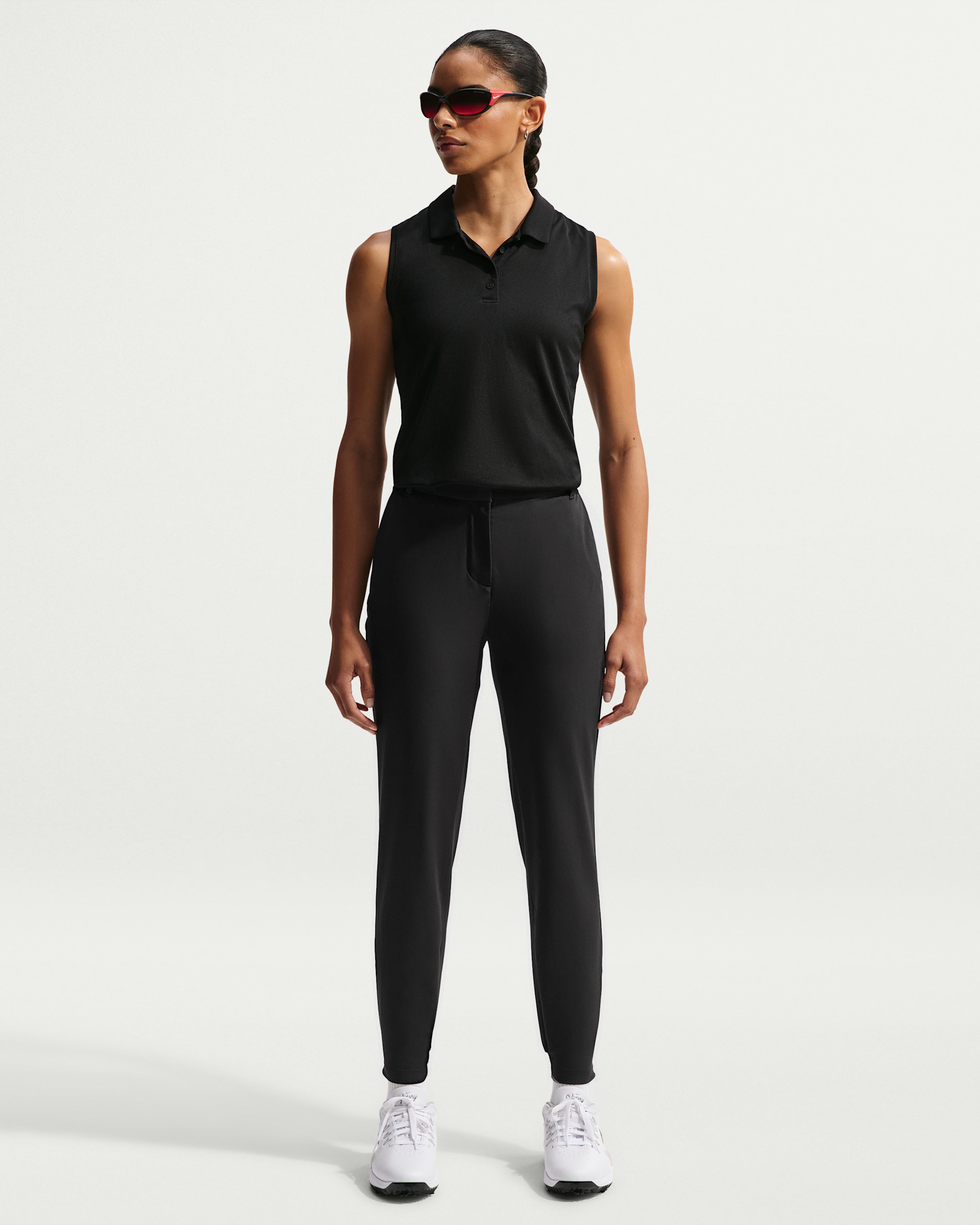 Pants de golf Repel de tiro medio slim para mujer Nike Golf Club - Negro/Blanco
