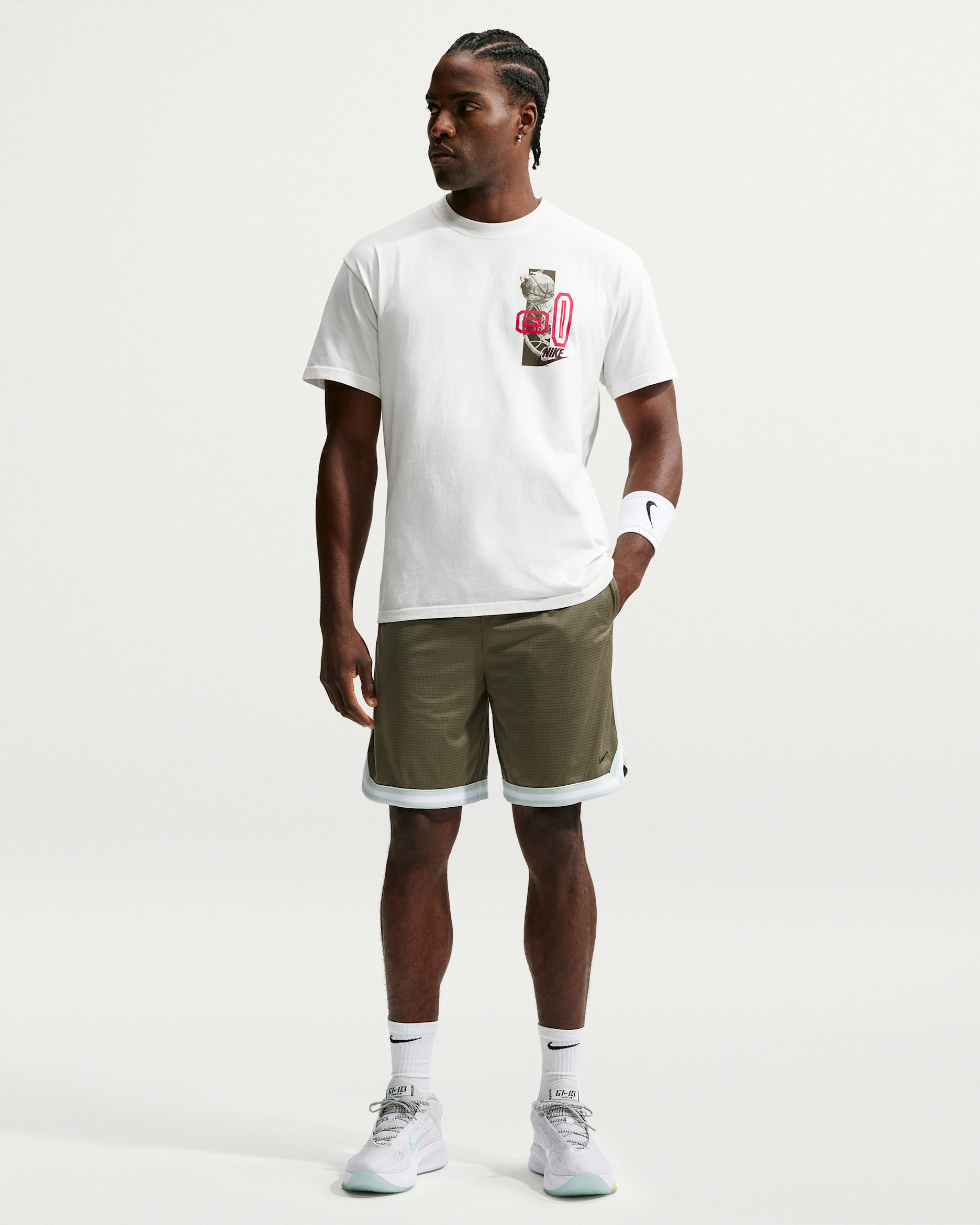 Shorts de básquetbol de 20 cm Dri-FIT para hombre Nike DNA - Oliva medio/Plata claro/Negro