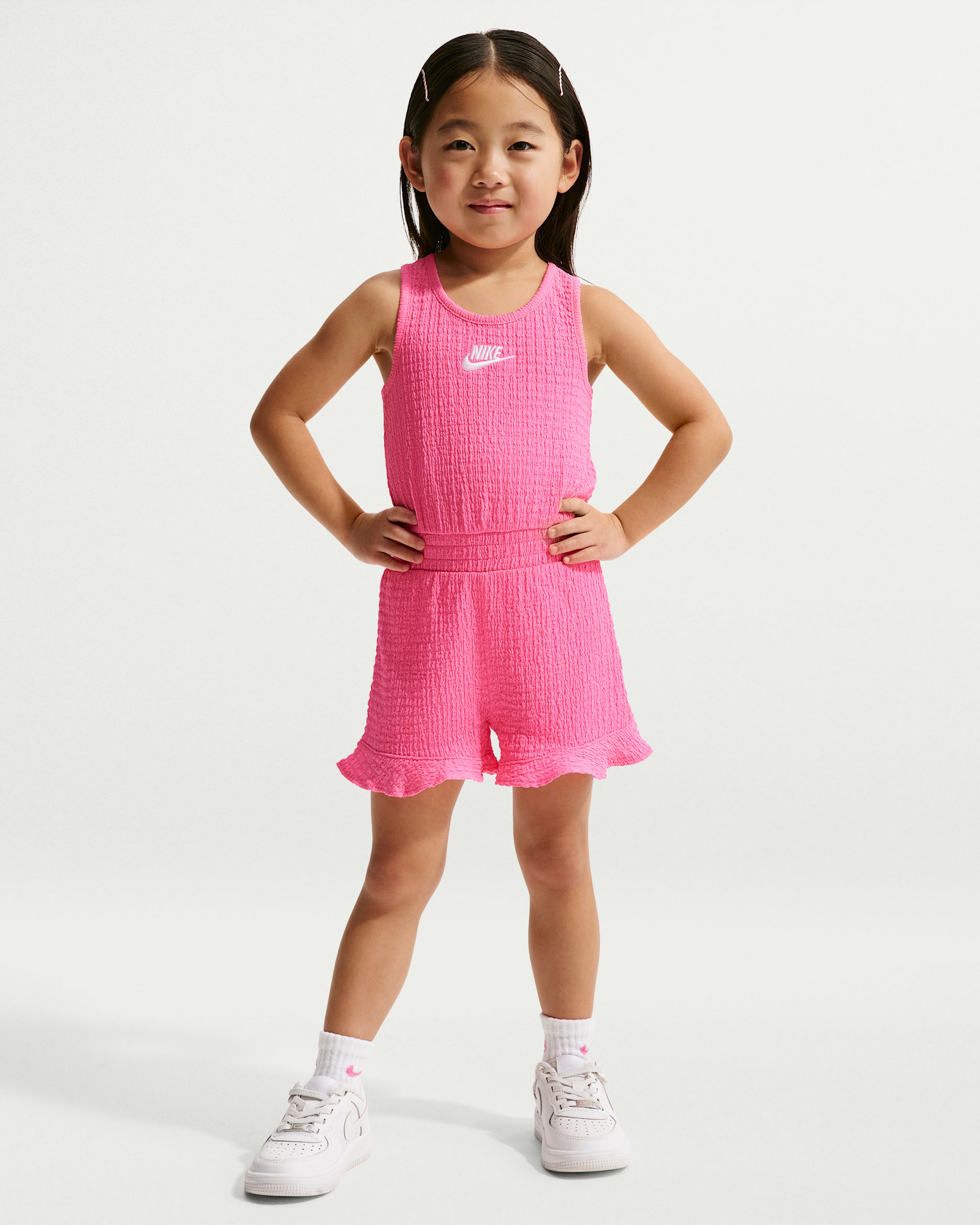 Nike Toddler Textured Romper - Pink Glow