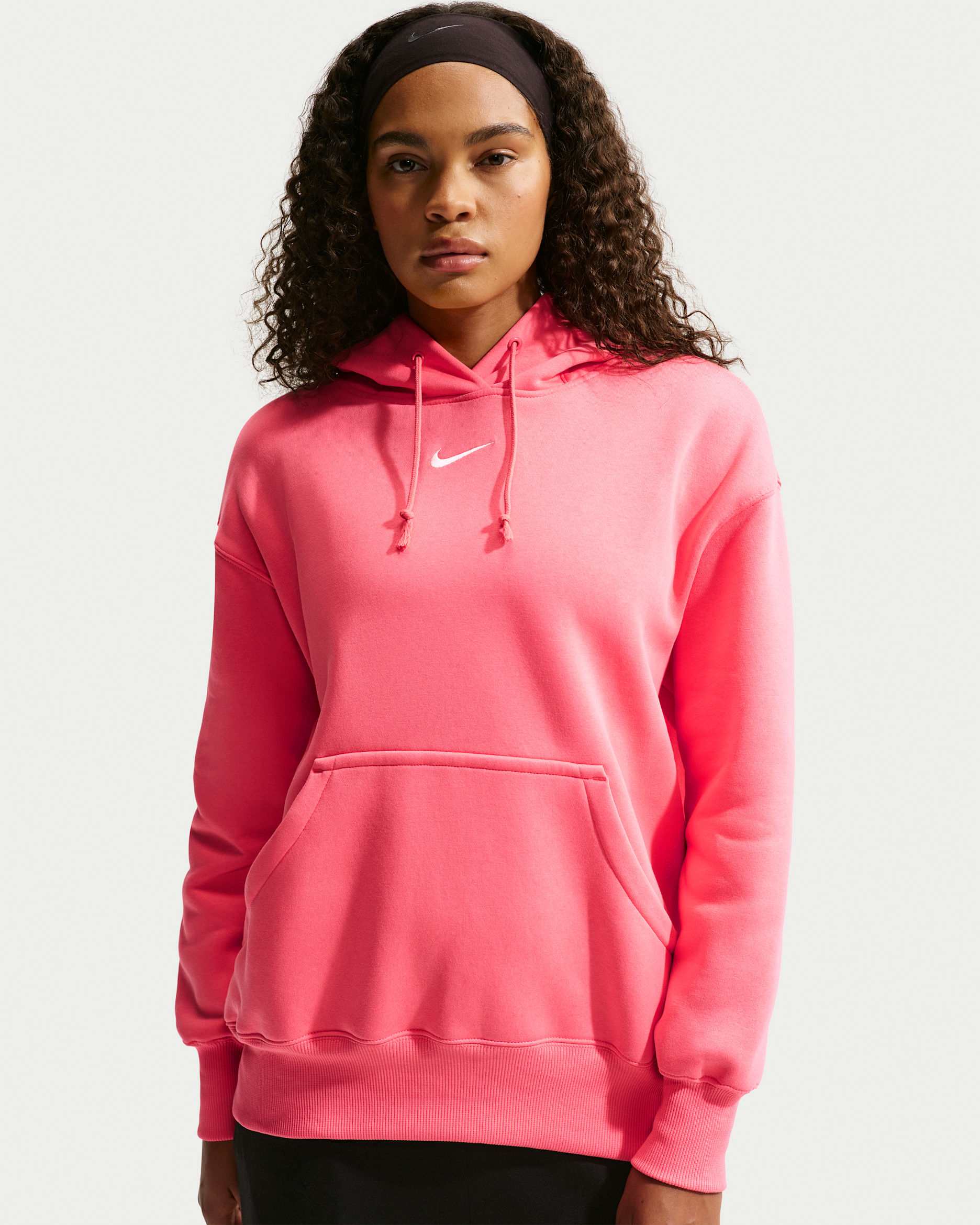 Sudadera con gorro sin cierre oversized para mujer Nike Sportswear Phoenix Fleece - Coral marino/Vela