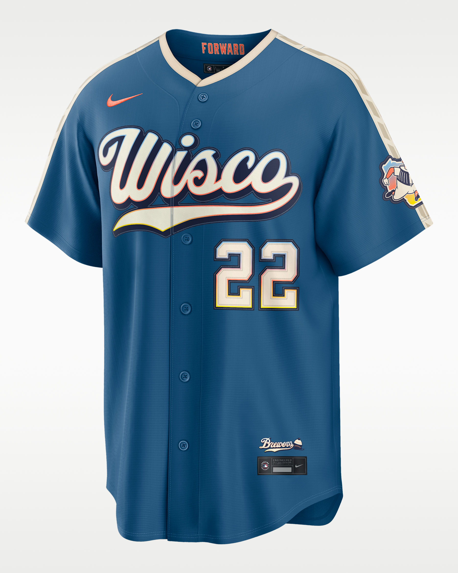 Christian Yelich Milwaukee Brewers City Connect Men's Nike MLB Stadium Jersey - Grey