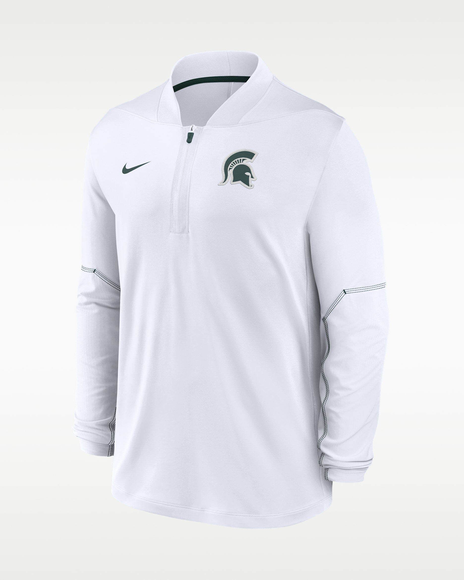 Michigan State Sideline Men's Nike Dri-FIT College 1/2-Zip Top - White/Pro Green