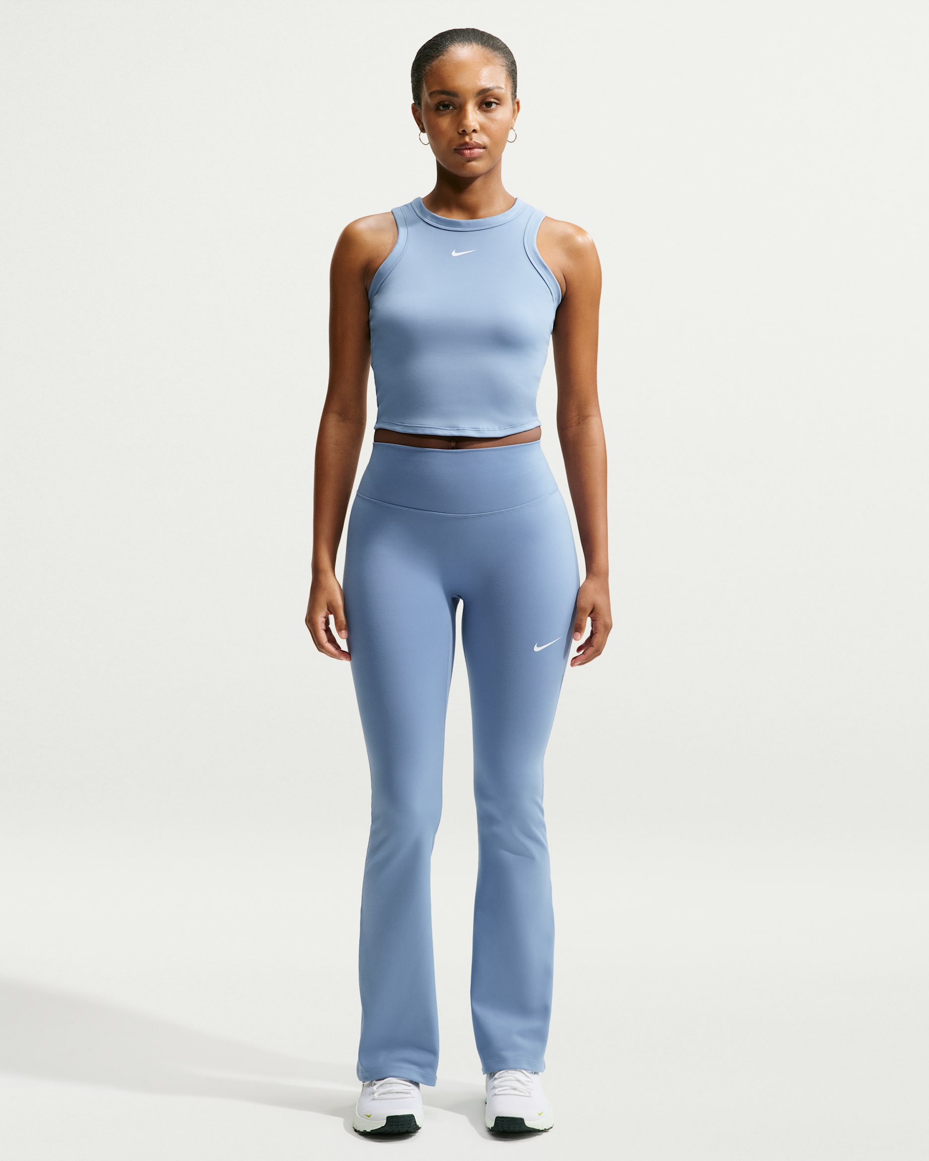 Nike One Women's High-Waisted Flared Leggings - Work Blue/White