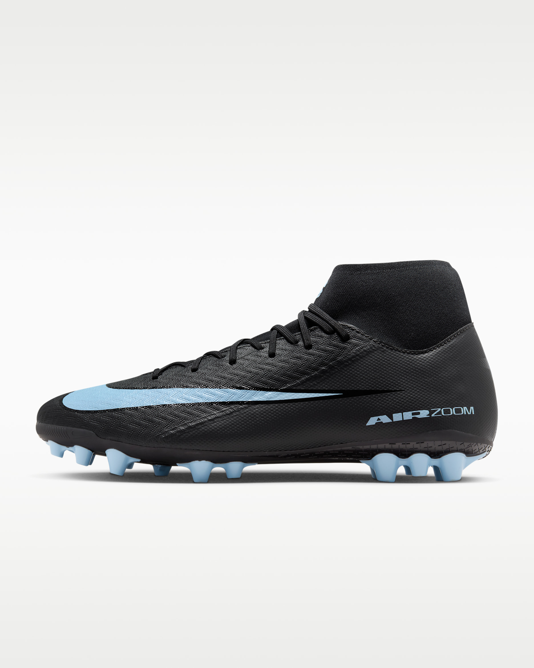 Nike Mercurial Superfly 10 Academy AG magasszárú futballcipő - Fekete/Ice Blue