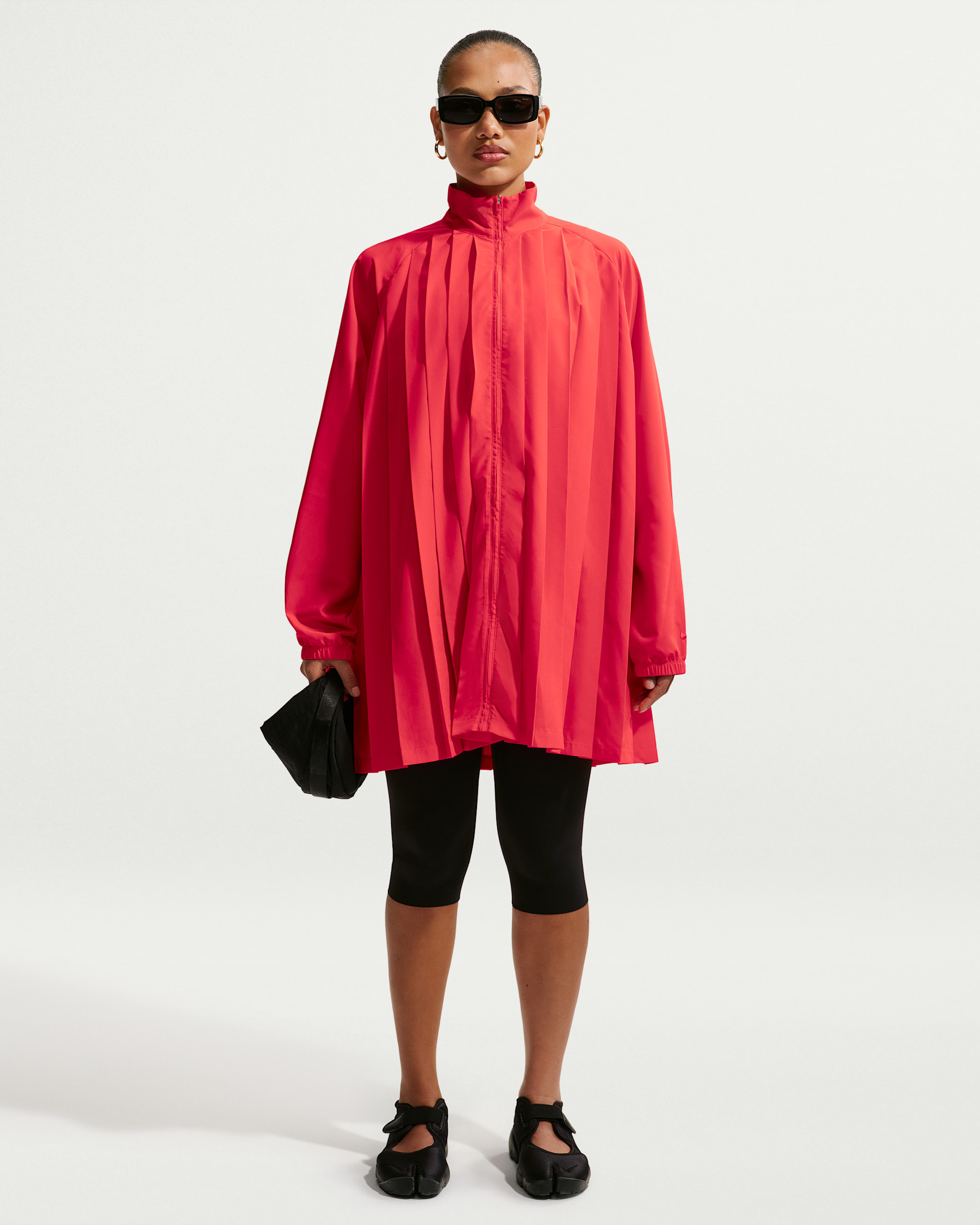 Nike Sportswear oversized mini-jurk met plooien en lange mouwen voor dames - Light Crimson/Light Crimson