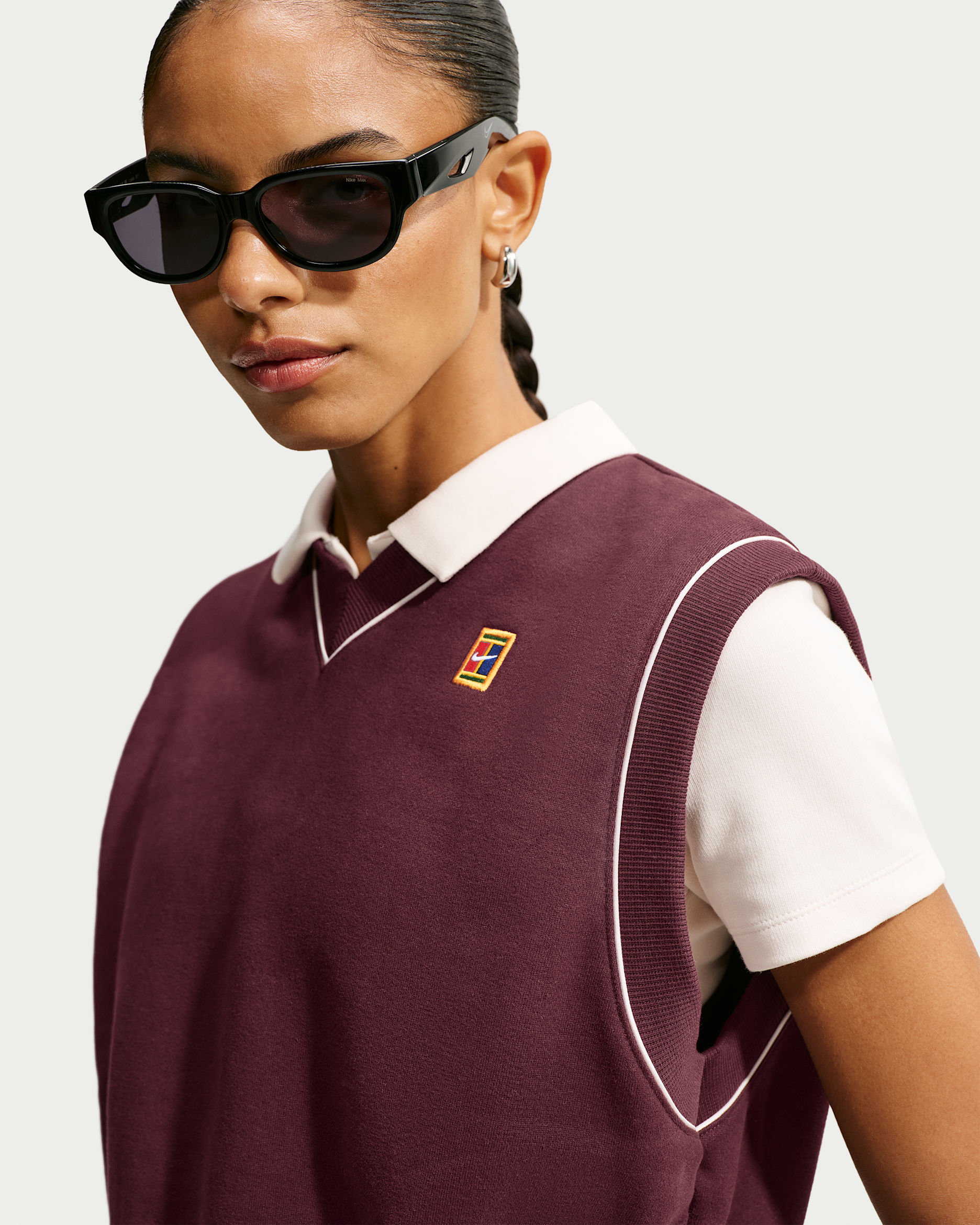 Chaleco de tenis de tejido Fleece para mujer NikeCourt Court Collection - Dátil místico